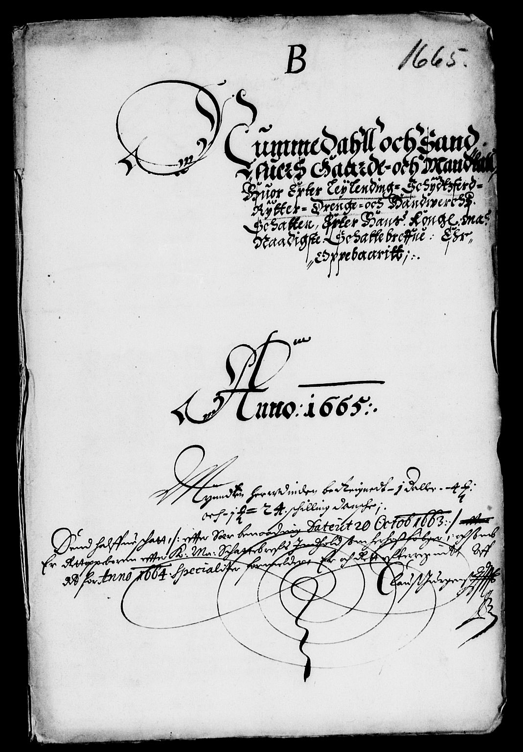 Rentekammeret inntil 1814, Reviderte regnskaper, Lensregnskaper, AV/RA-EA-5023/R/Rb/Rbn/L0007: Numedal og Sandsvær len, 1665-1667