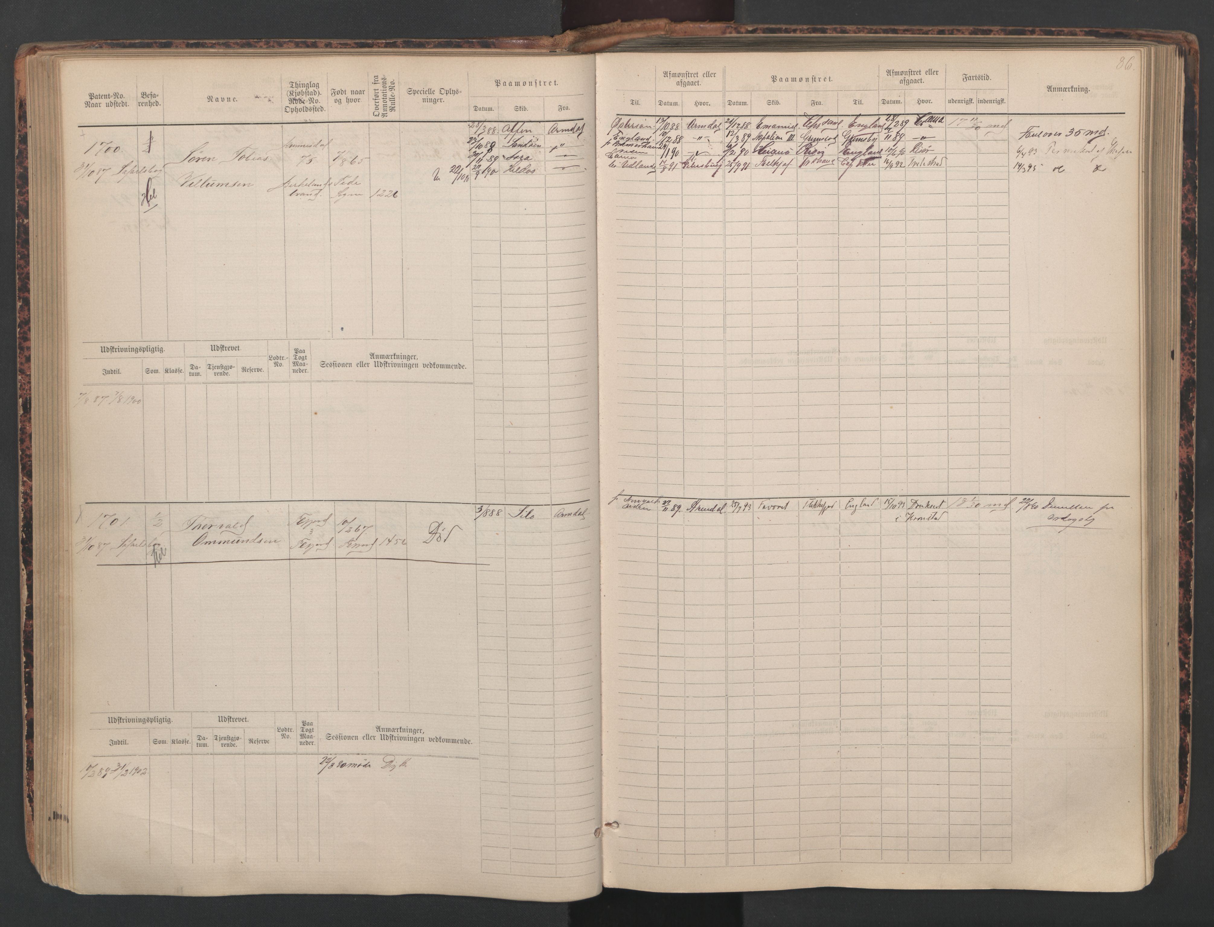 Flekkefjord mønstringskrets, SAK/2031-0018/F/Fb/L0010: Hovedrulle nr 1534-2329, Æ-7, 1884-1948, p. 88