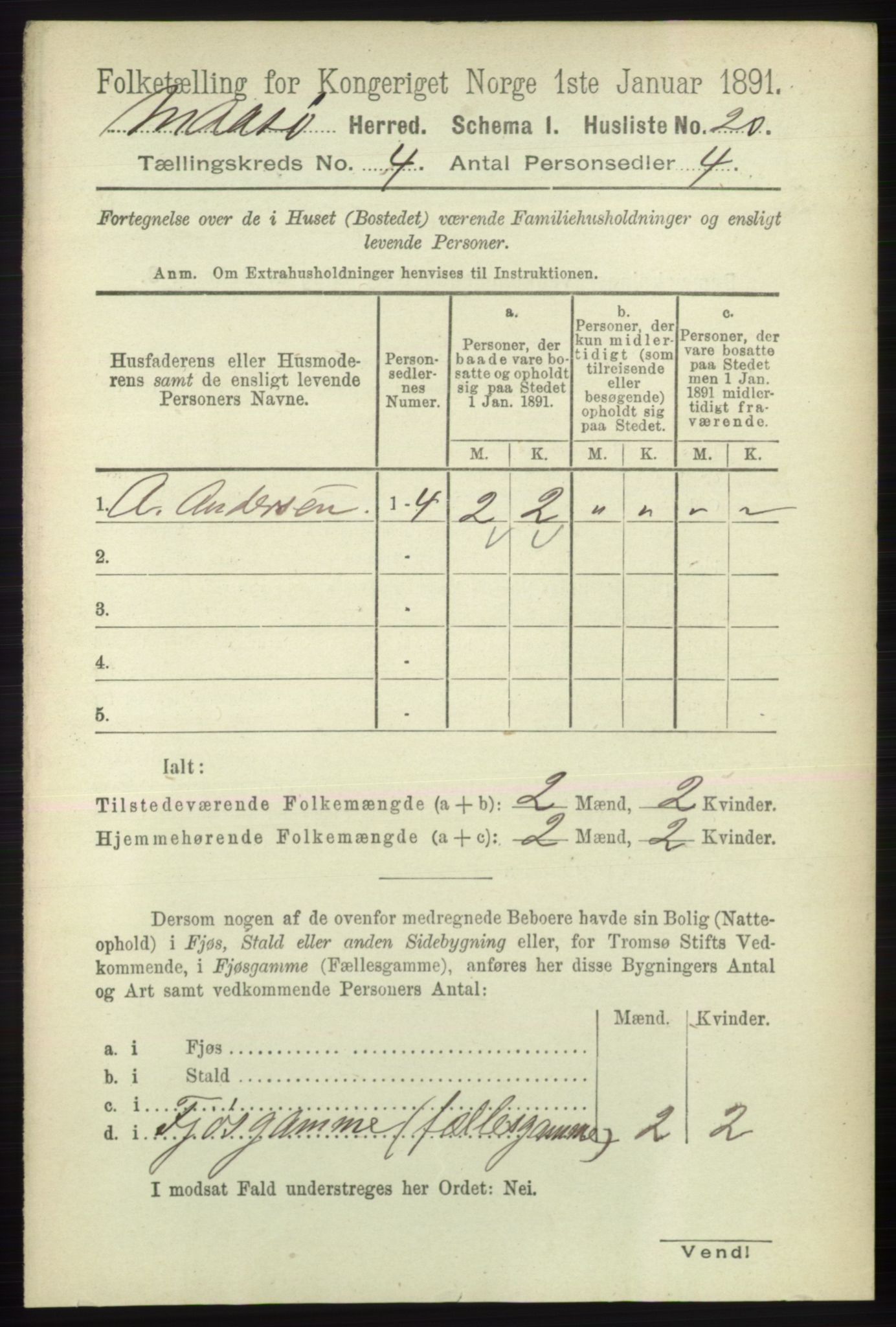 RA, 1891 census for 2018 Måsøy, 1891, p. 526