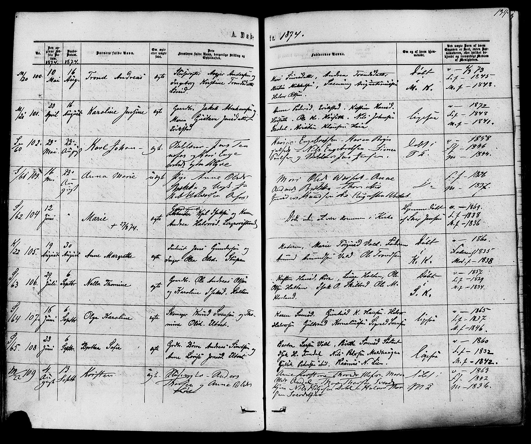 Solum kirkebøker, AV/SAKO-A-306/F/Fa/L0008: Parish register (official) no. I 8, 1865-1876, p. 139