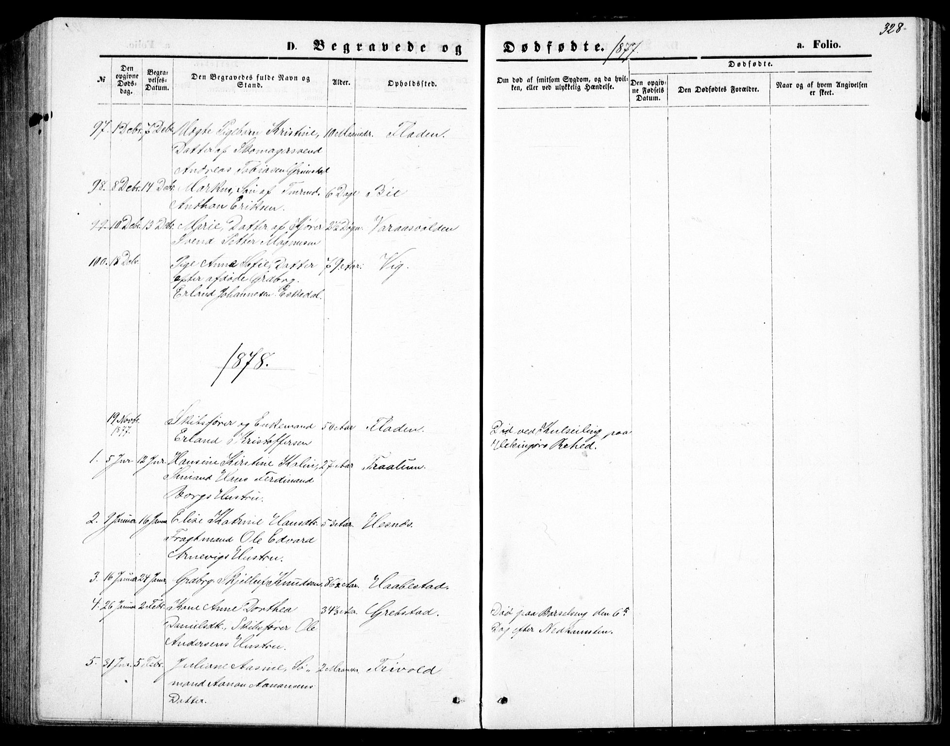 Fjære sokneprestkontor, SAK/1111-0011/F/Fb/L0010: Parish register (copy) no. B 10, 1871-1880, p. 328