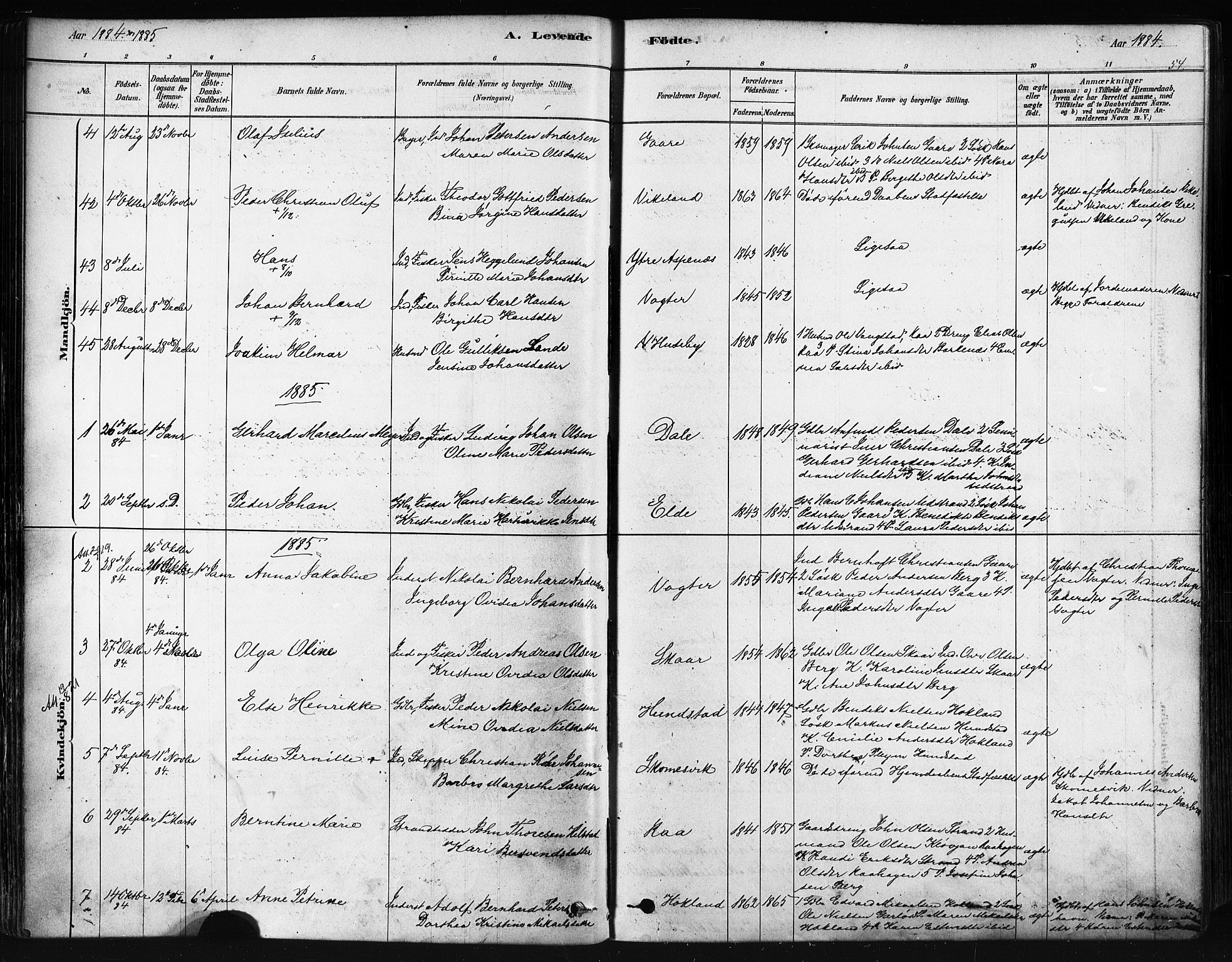 Kvæfjord sokneprestkontor, SATØ/S-1323/G/Ga/Gaa/L0005kirke: Parish register (official) no. 5, 1878-1894, p. 54