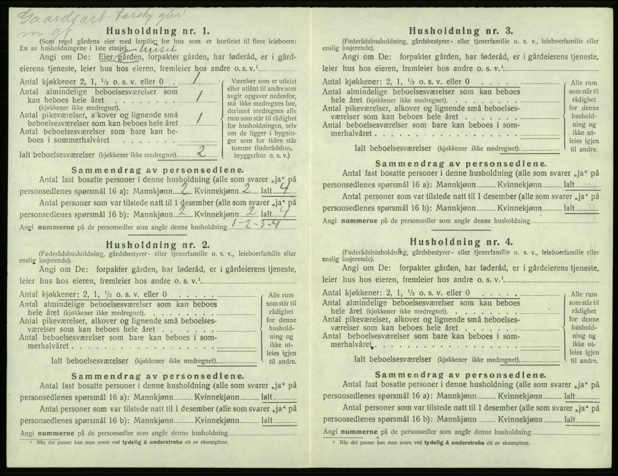 SAB, 1920 census for Tysnes, 1920, p. 420