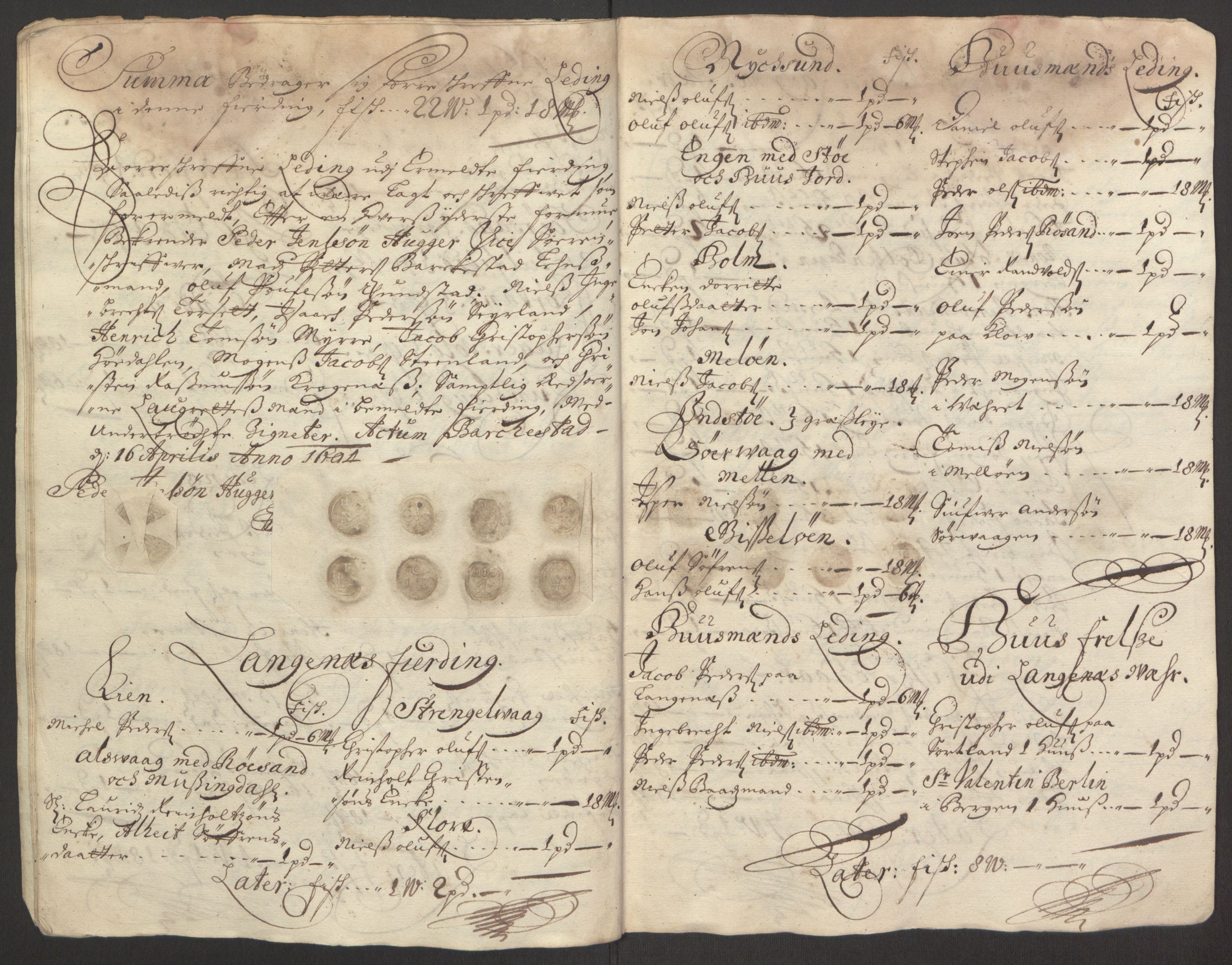 Rentekammeret inntil 1814, Reviderte regnskaper, Fogderegnskap, AV/RA-EA-4092/R67/L4677: Fogderegnskap Vesterålen, Andenes og Lofoten, 1694-1695, p. 117