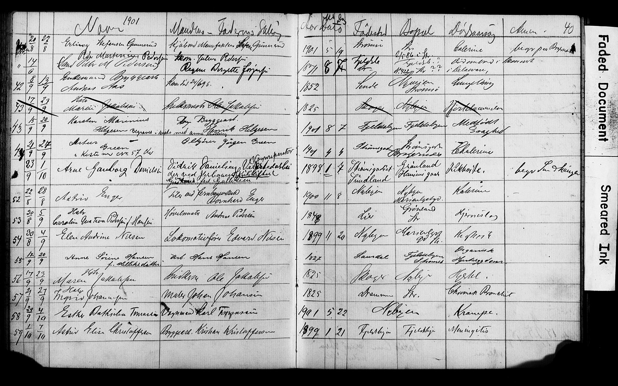 Strømsø kirkebøker, AV/SAKO-A-246/Y/Ya/L0005: Parish register draft no. I 5, 1897-1903, p. 40