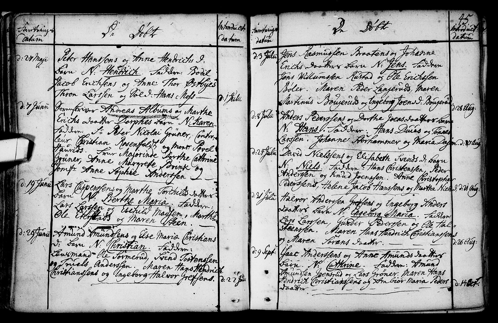 Gamlebyen prestekontor Kirkebøker, AV/SAO-A-10884/F/Fa/L0001: Parish register (official) no. 1, 1734-1818, p. 45