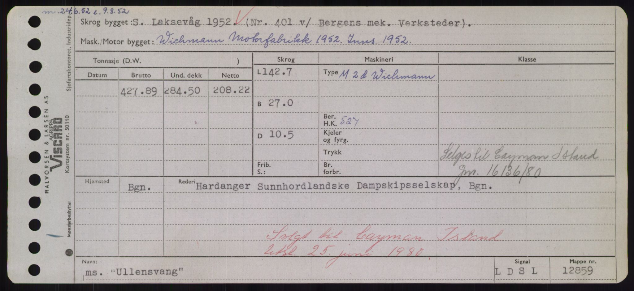 Sjøfartsdirektoratet med forløpere, Skipsmålingen, RA/S-1627/H/Hd/L0040: Fartøy, U-Ve, p. 51
