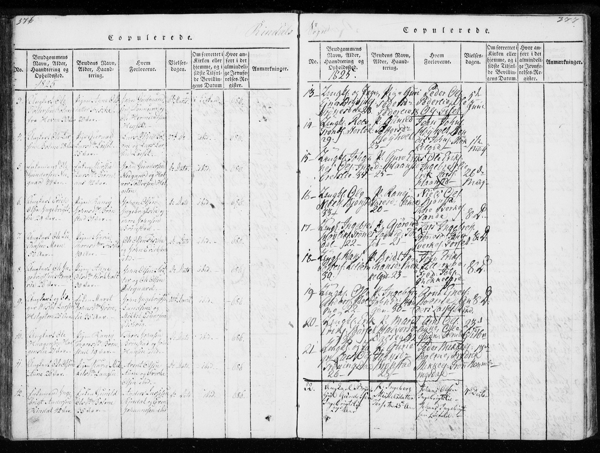 Ministerialprotokoller, klokkerbøker og fødselsregistre - Møre og Romsdal, AV/SAT-A-1454/595/L1041: Parish register (official) no. 595A03, 1819-1829, p. 376-377