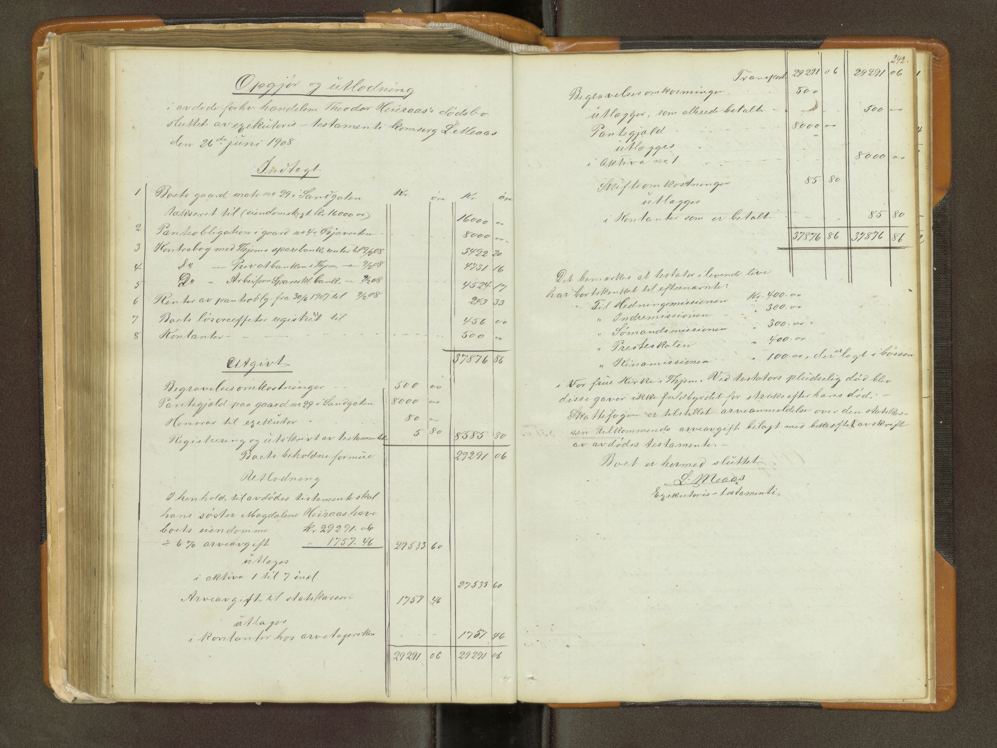 Trondheim byfogd, AV/SAT-A-0003/1/3/3Ad/L001: Skifteprotokoll - samfrendeskifter, 1844-1917, p. 242