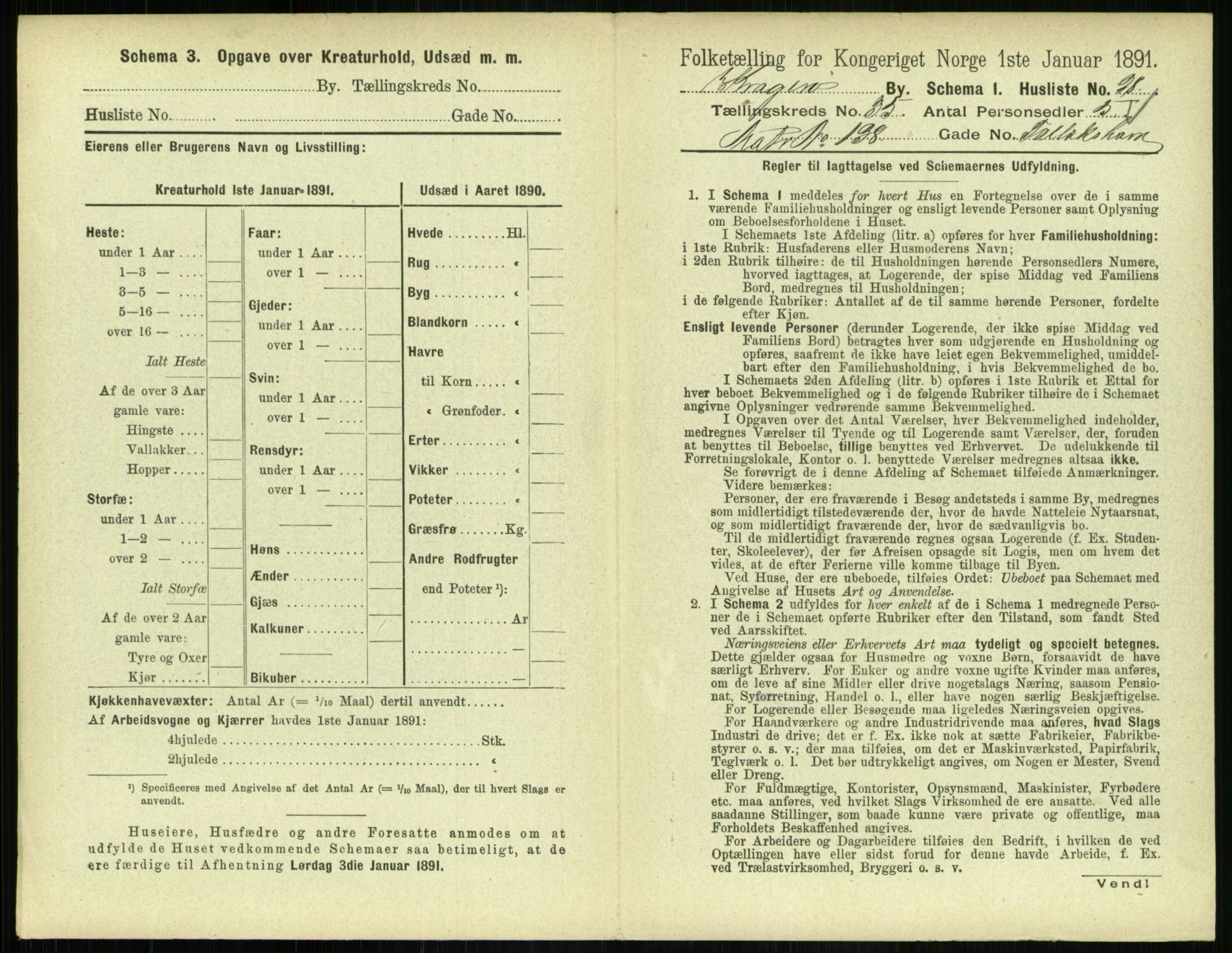 RA, 1891 census for 0801 Kragerø, 1891, p. 1342