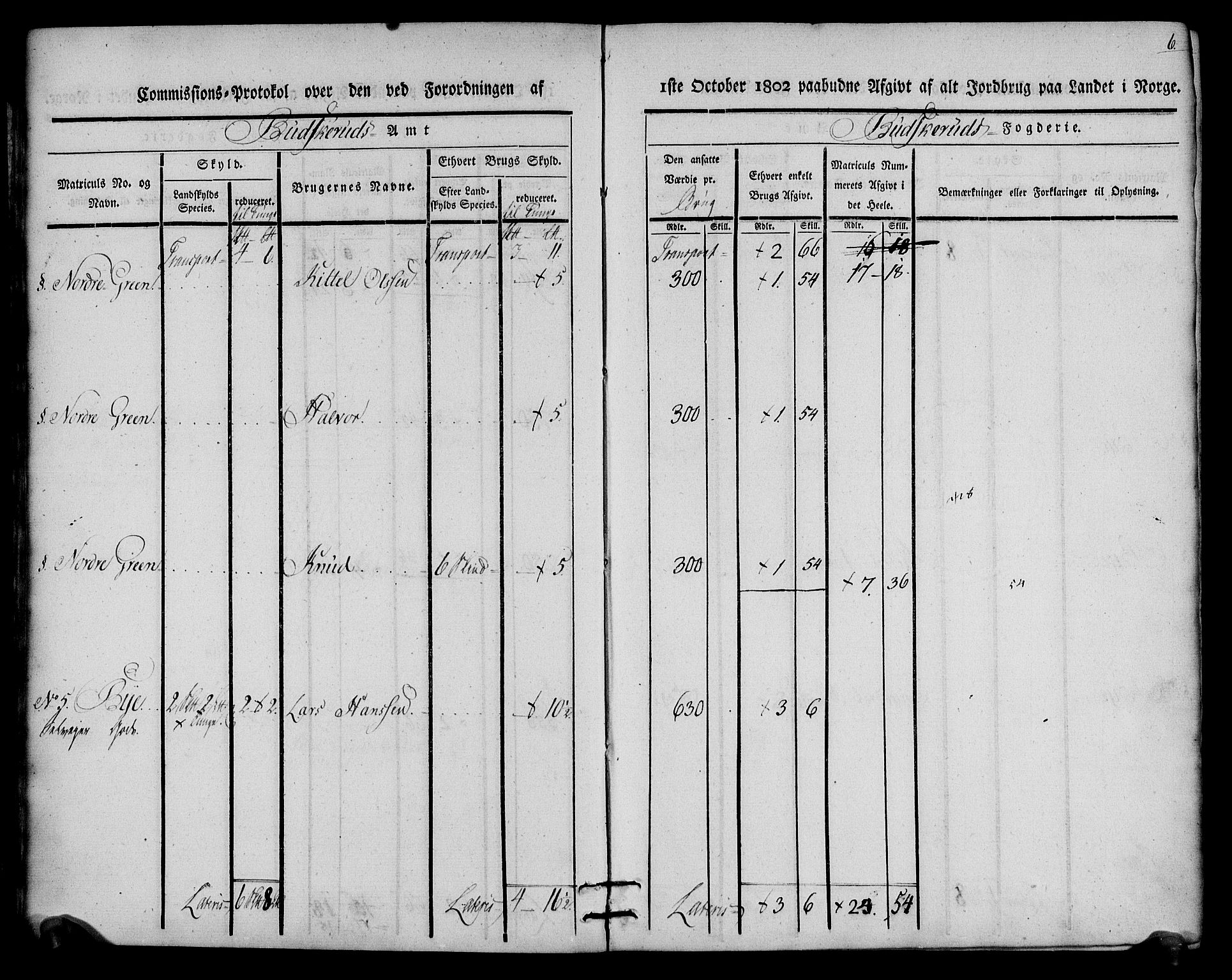 Rentekammeret inntil 1814, Realistisk ordnet avdeling, AV/RA-EA-4070/N/Ne/Nea/L0060: Buskerud fogderi. Kommisjonsprotokoll for Sigdal prestegjeld, 1803, p. 6