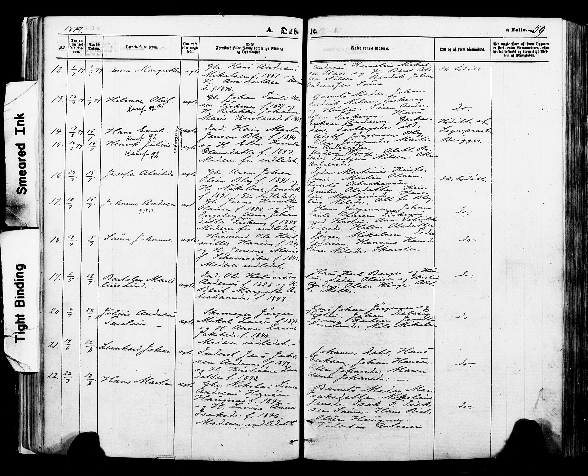 Ministerialprotokoller, klokkerbøker og fødselsregistre - Nordland, AV/SAT-A-1459/897/L1398: Parish register (official) no. 897A05 /2, 1867-1880, p. 59