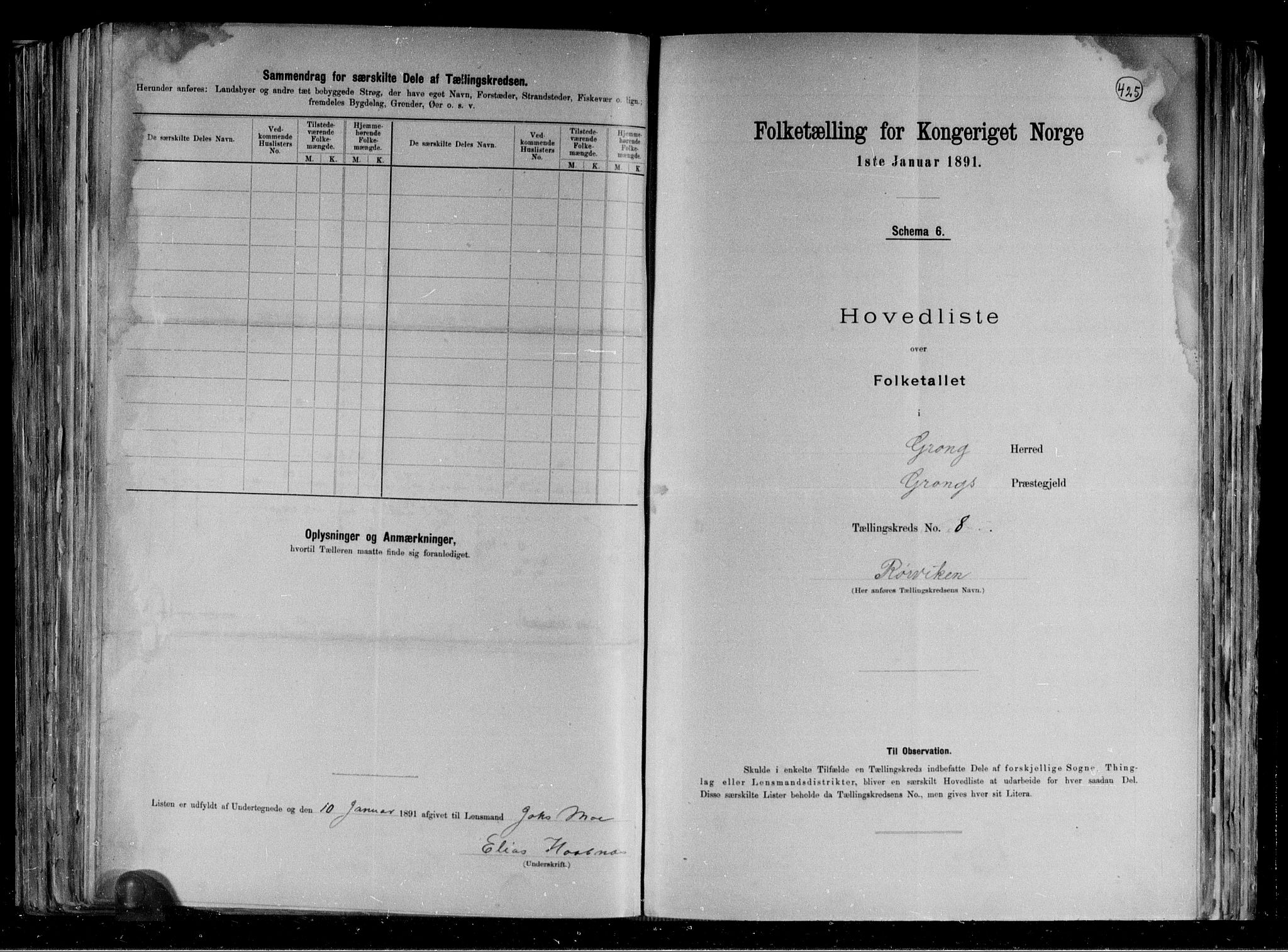 RA, 1891 census for 1742 Grong, 1891, p. 20