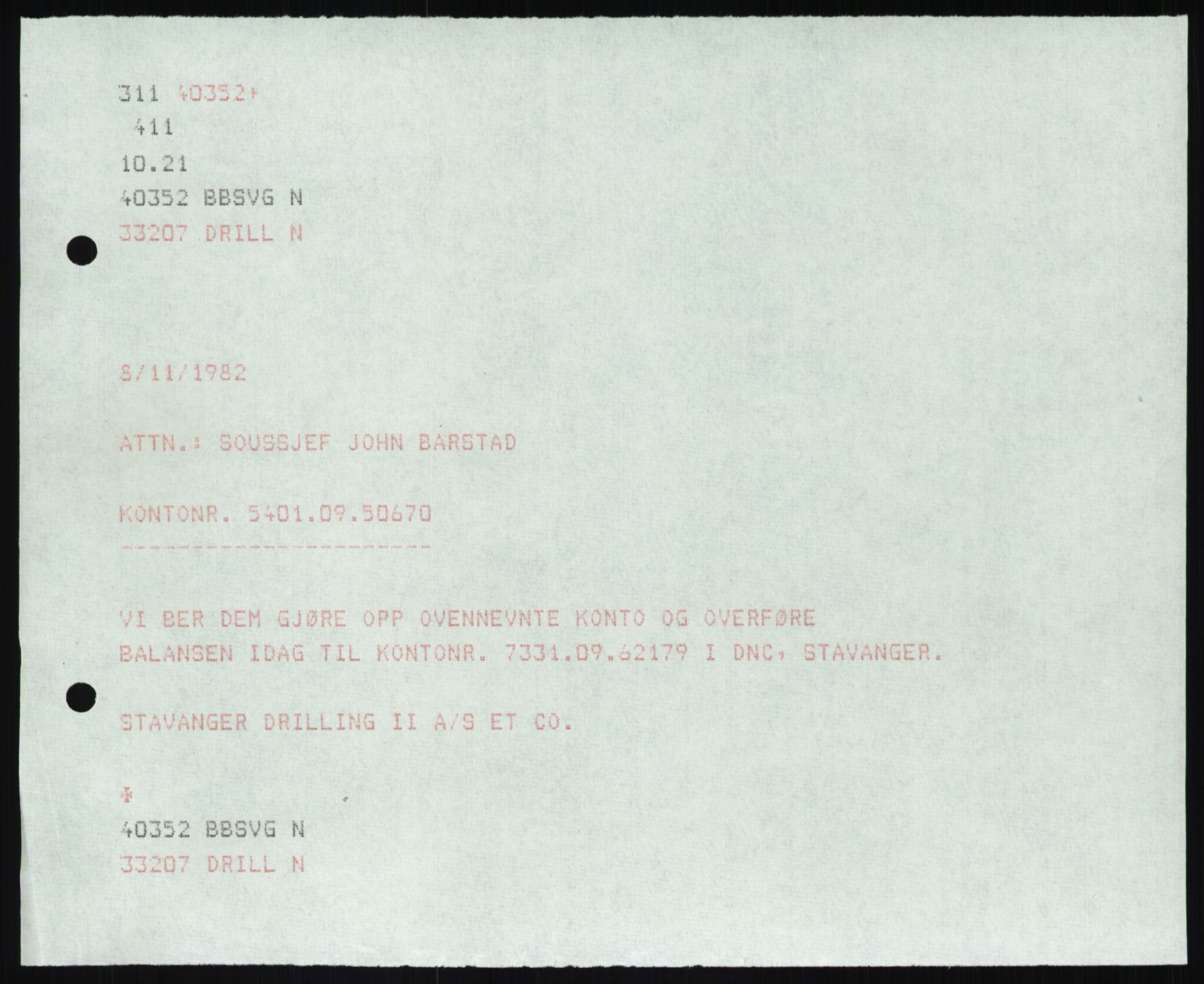 Pa 1503 - Stavanger Drilling AS, AV/SAST-A-101906/Da/L0015: Alexander L. Kielland - Saks- og korrespondansearkiv, 1979-1989, p. 449