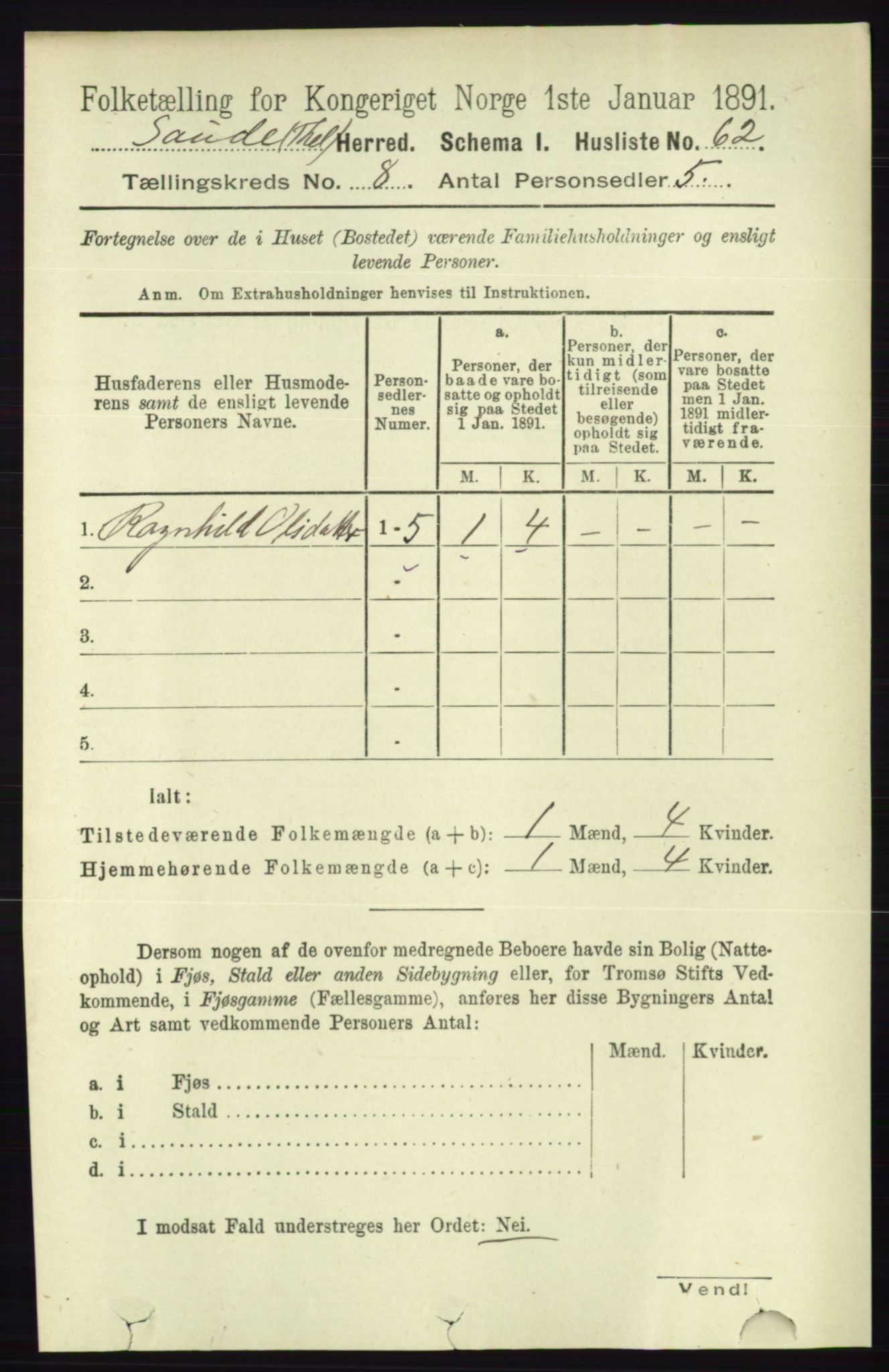 RA, 1891 census for 0822 Sauherad, 1891, p. 2321