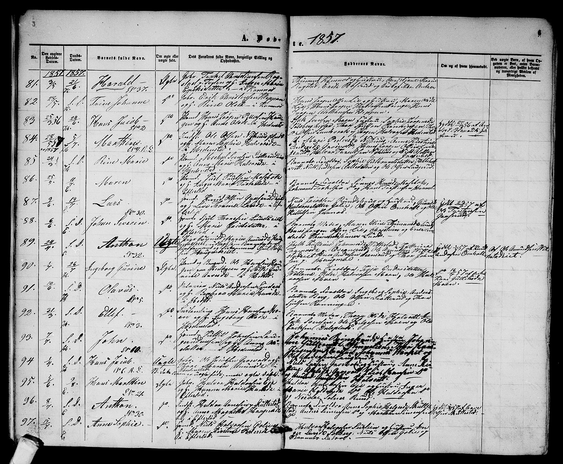 Sandsvær kirkebøker, AV/SAKO-A-244/G/Ga/L0005: Parish register (copy) no. I 5, 1857-1873, p. 6