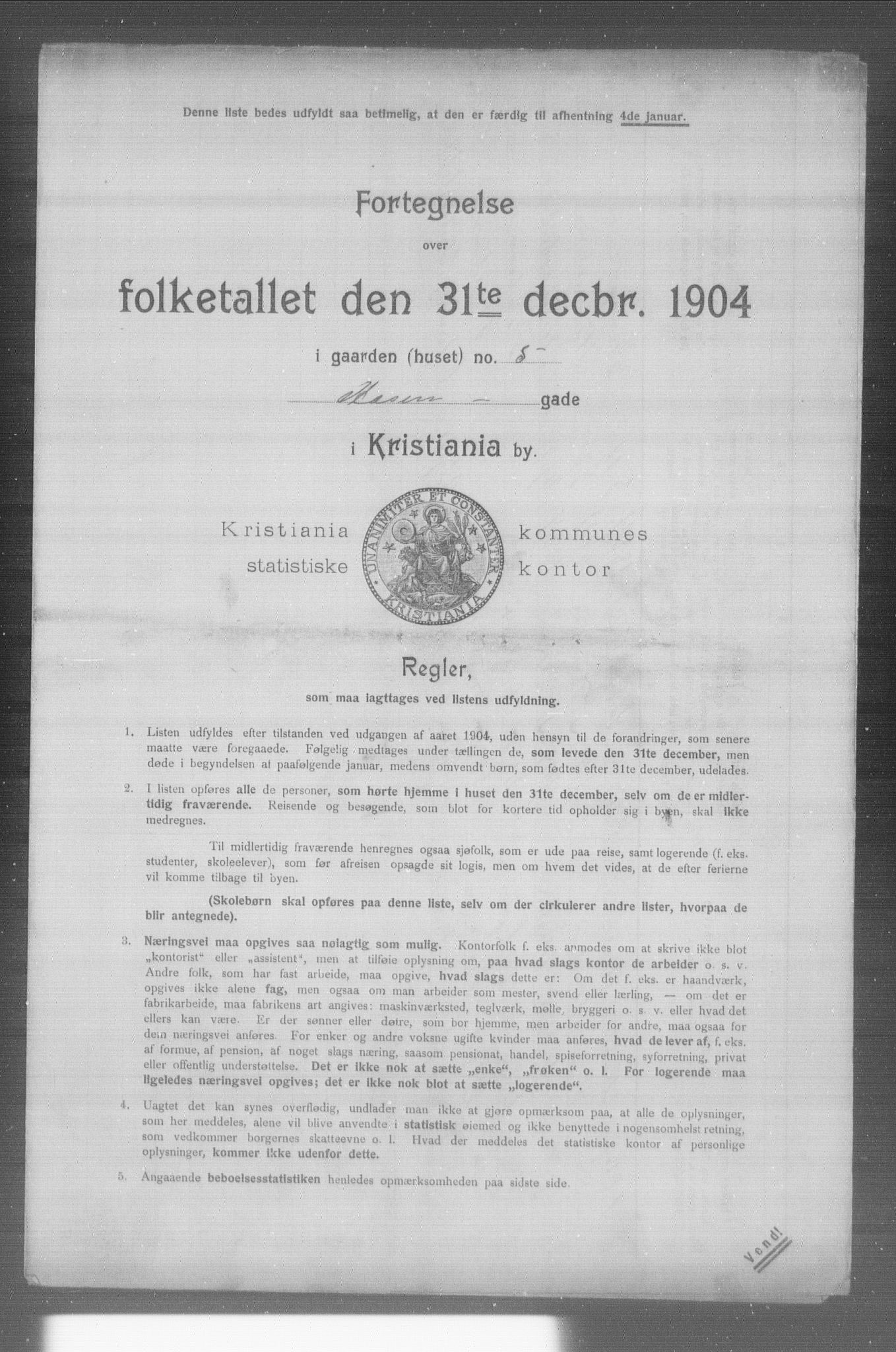 OBA, Municipal Census 1904 for Kristiania, 1904, p. 24538