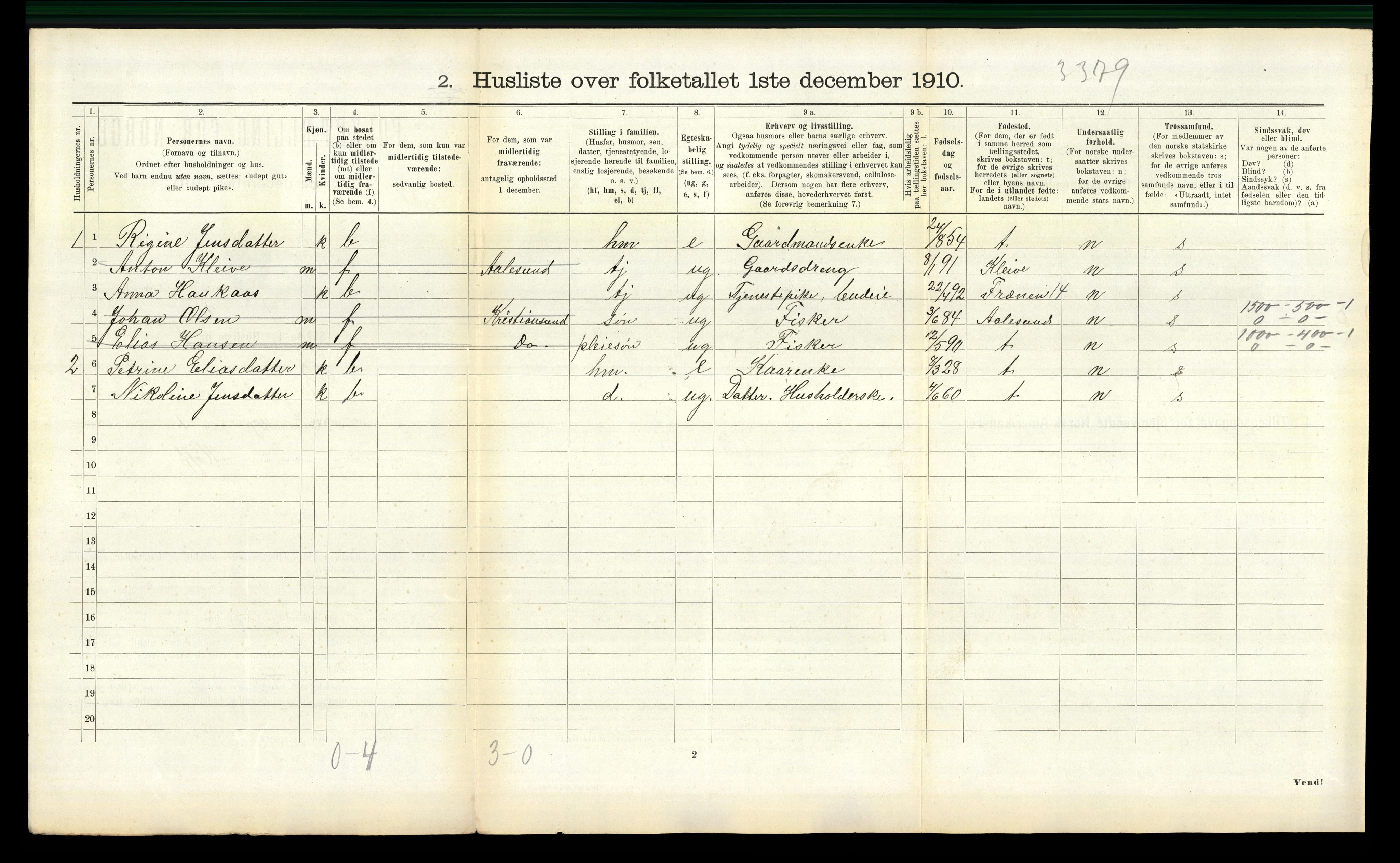 RA, 1910 census for Borgund, 1910, p. 1600