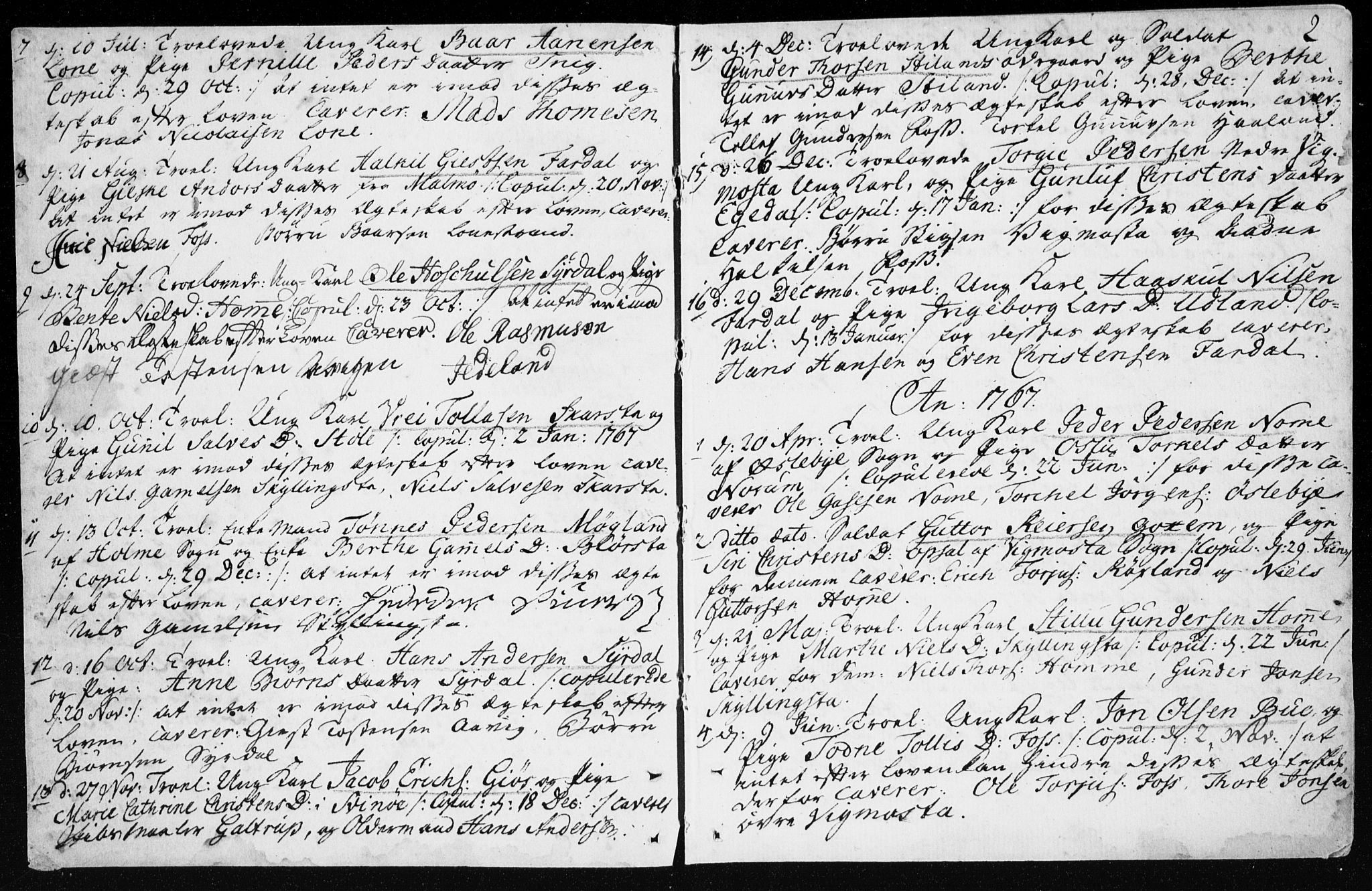 Sør-Audnedal sokneprestkontor, SAK/1111-0039/F/Fa/Fab/L0003: Parish register (official) no. A 3, 1766-1828, p. 2