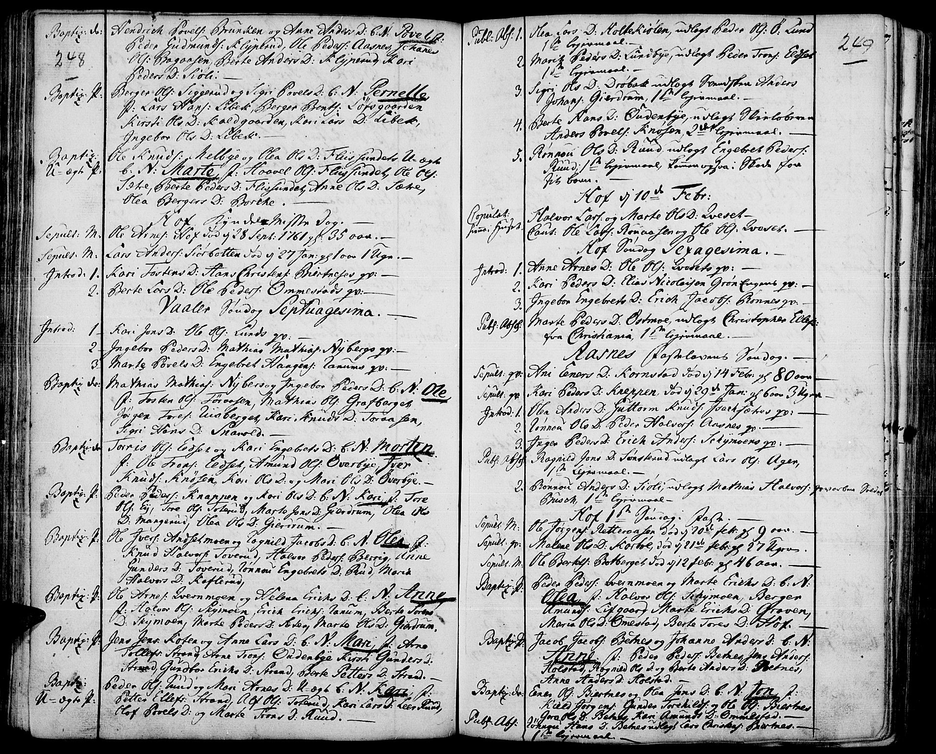 Hof prestekontor, AV/SAH-PREST-038/H/Ha/Haa/L0003: Parish register (official) no. 3, 1750-1789, p. 248-249