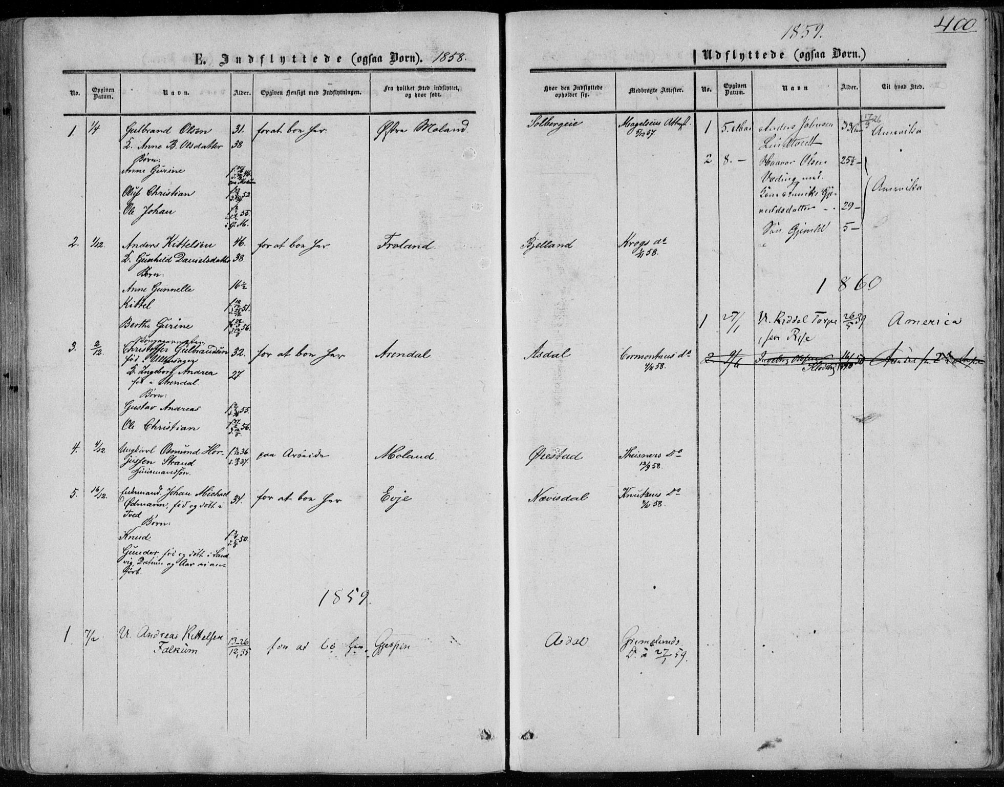 Øyestad sokneprestkontor, SAK/1111-0049/F/Fa/L0015: Parish register (official) no. A 15, 1857-1873, p. 400