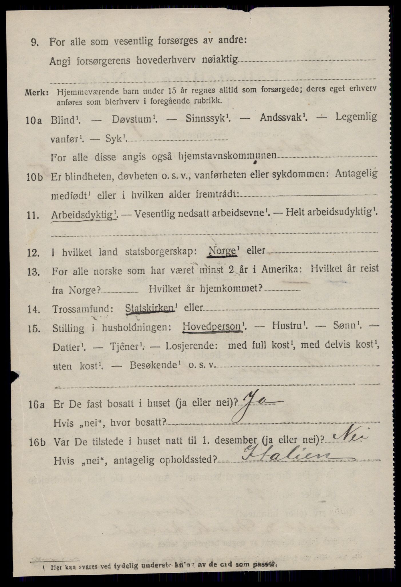 SAT, 1920 census for Bolsøy, 1920, p. 5336