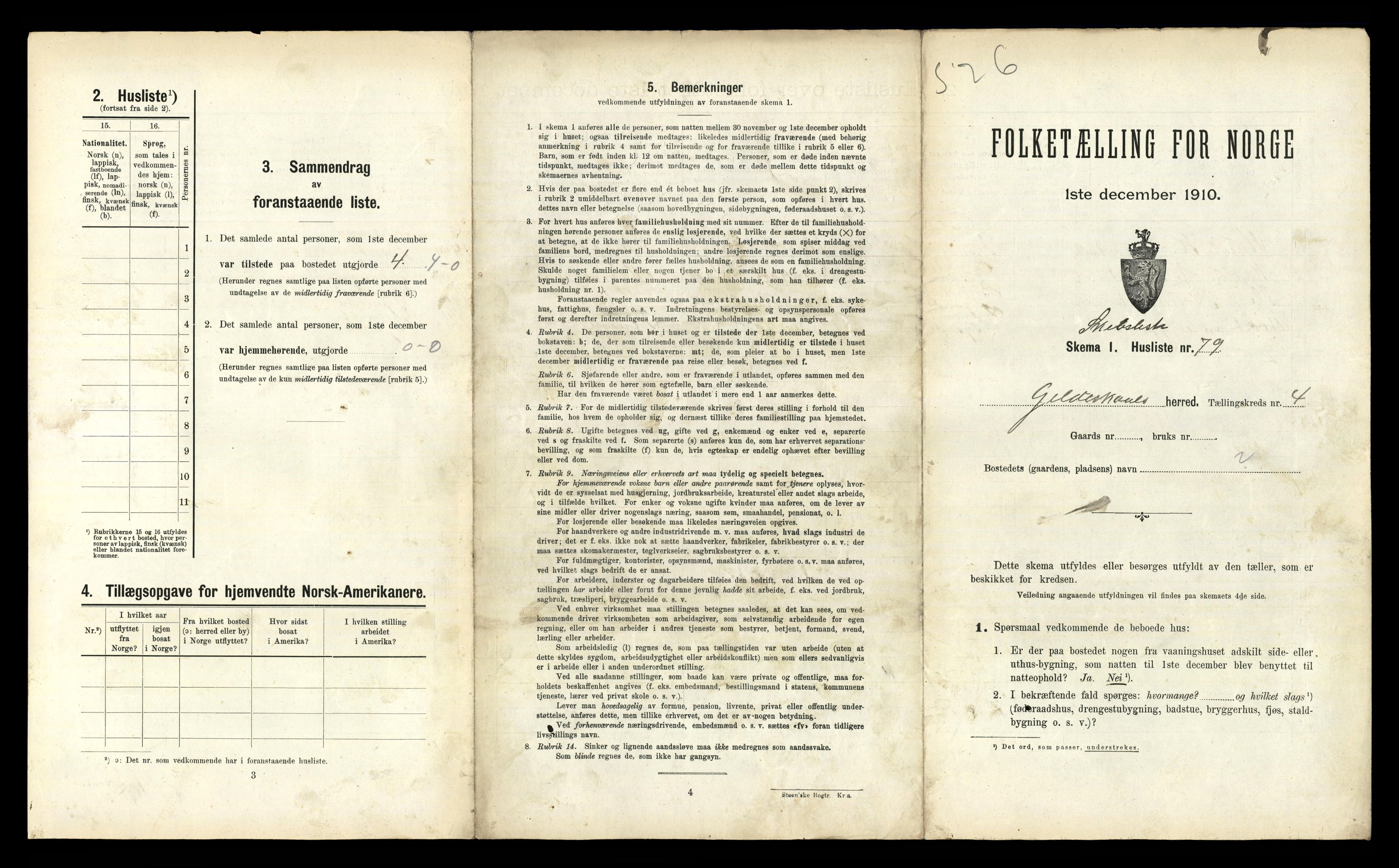 RA, 1910 census for Gildeskål, 1910, p. 575