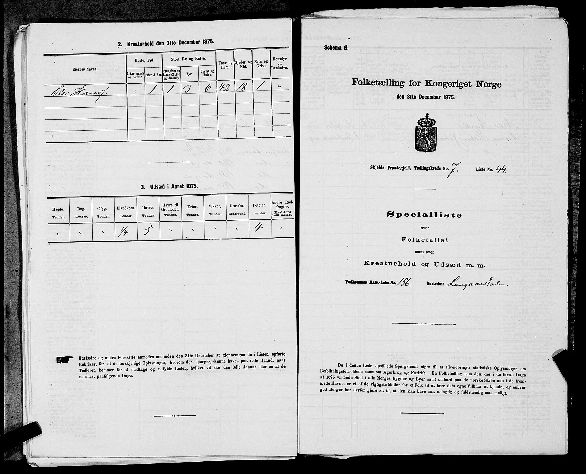 SAST, 1875 census for 1154P Skjold, 1875, p. 712