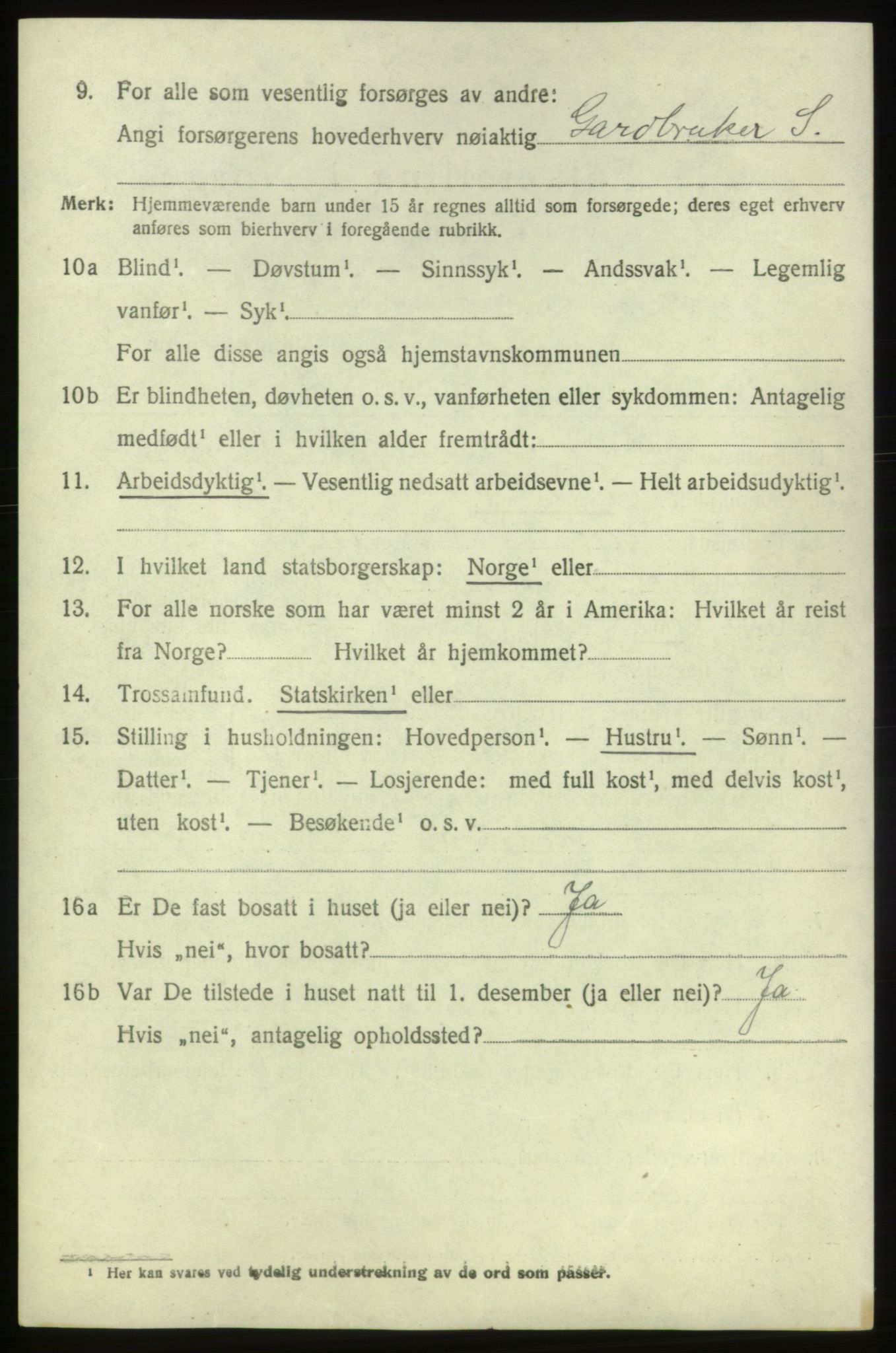SAB, 1920 census for Bremnes, 1920, p. 1831