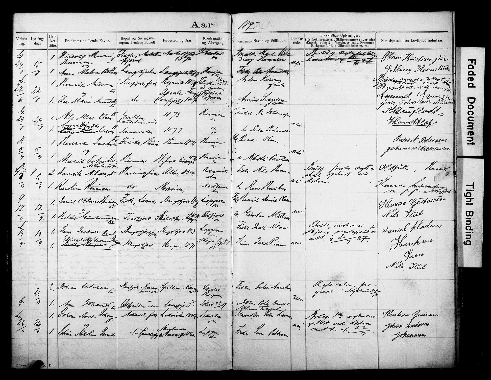 Loppa sokneprestkontor, AV/SATØ-S-1339/I/Ib/L0047: Banns register no. 47, 1897-1919