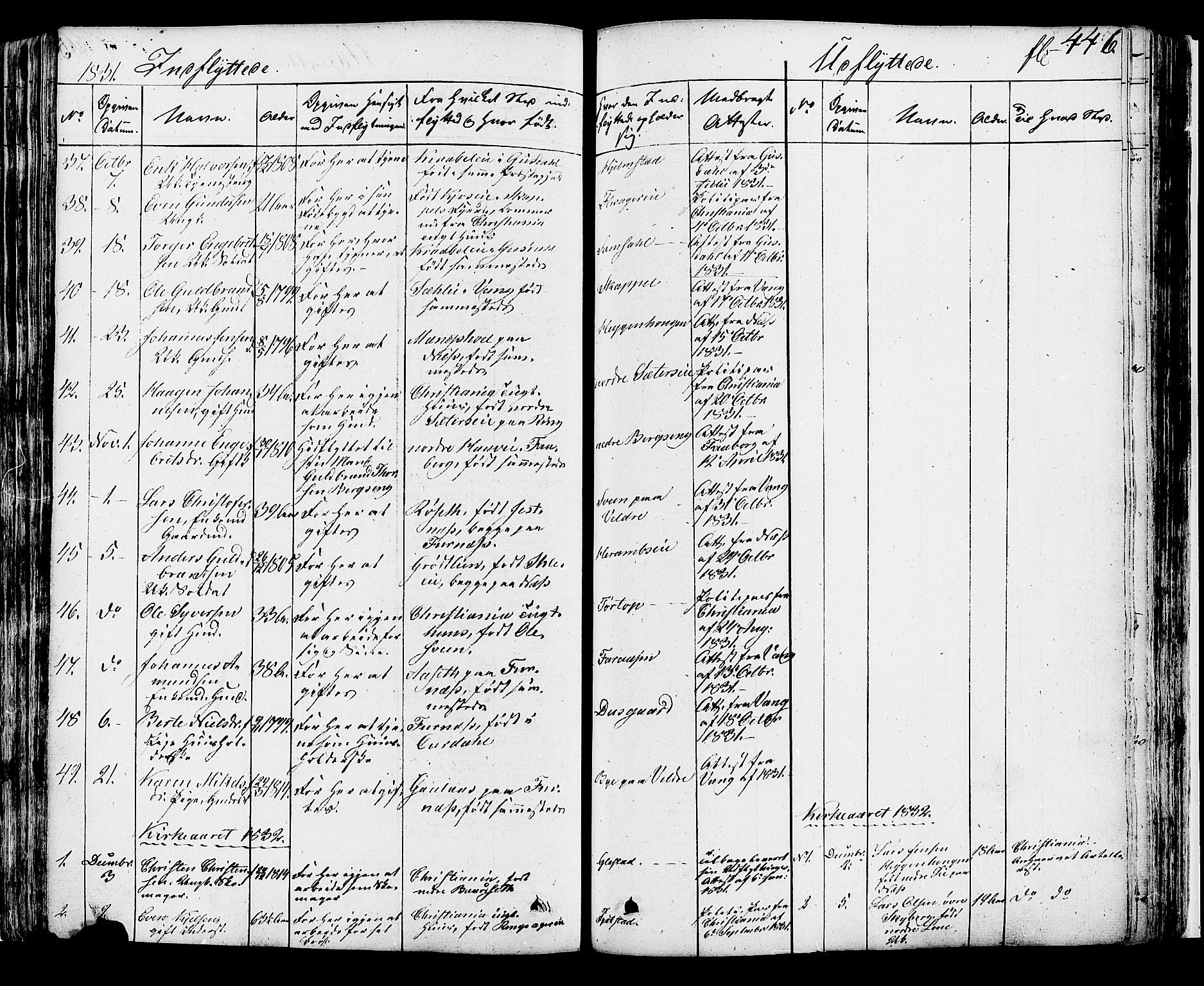 Ringsaker prestekontor, SAH/PREST-014/K/Ka/L0007: Parish register (official) no. 7B, 1826-1837, p. 446