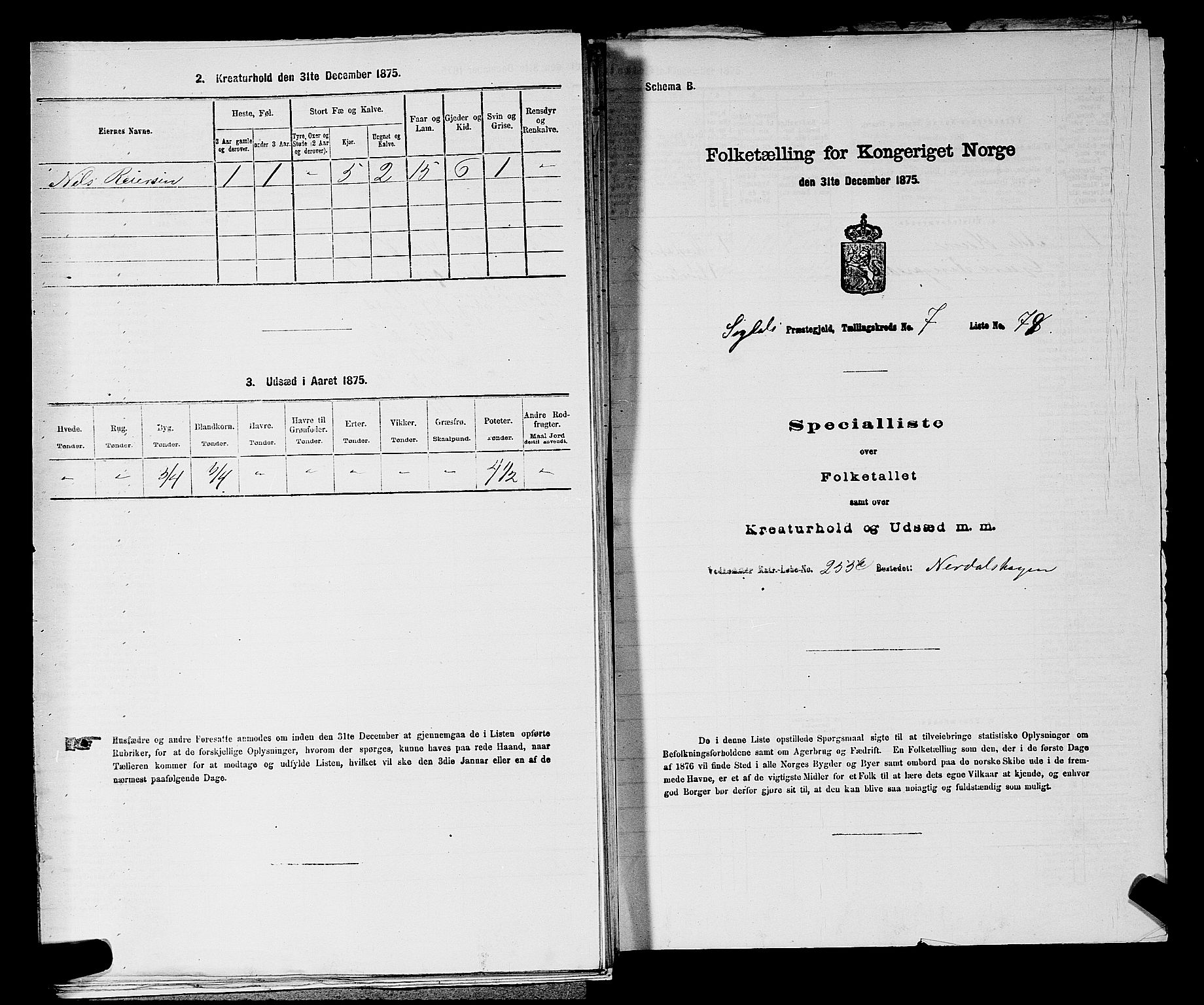 SAKO, 1875 census for 0621P Sigdal, 1875, p. 1156