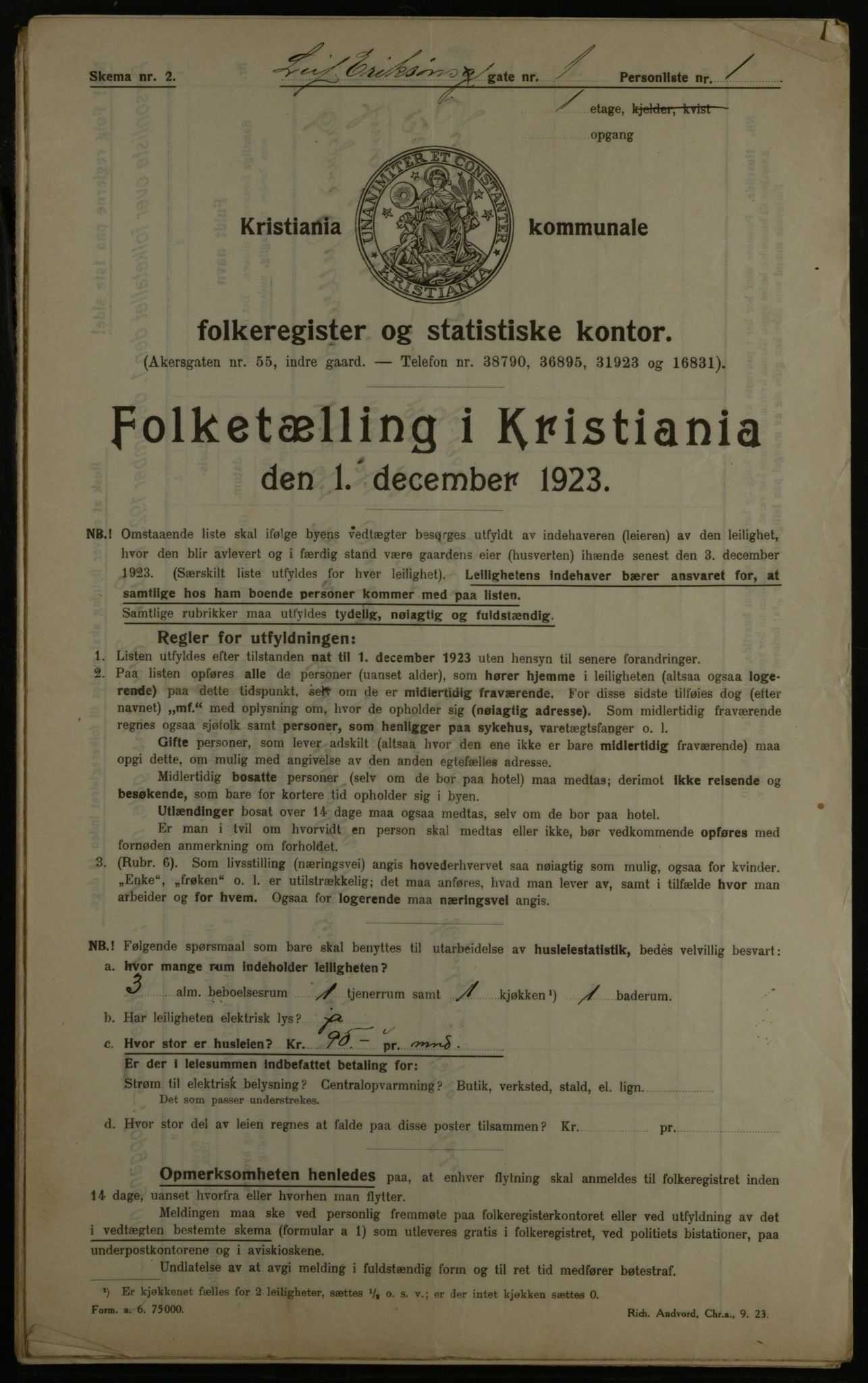 OBA, Municipal Census 1923 for Kristiania, 1923, p. 63690