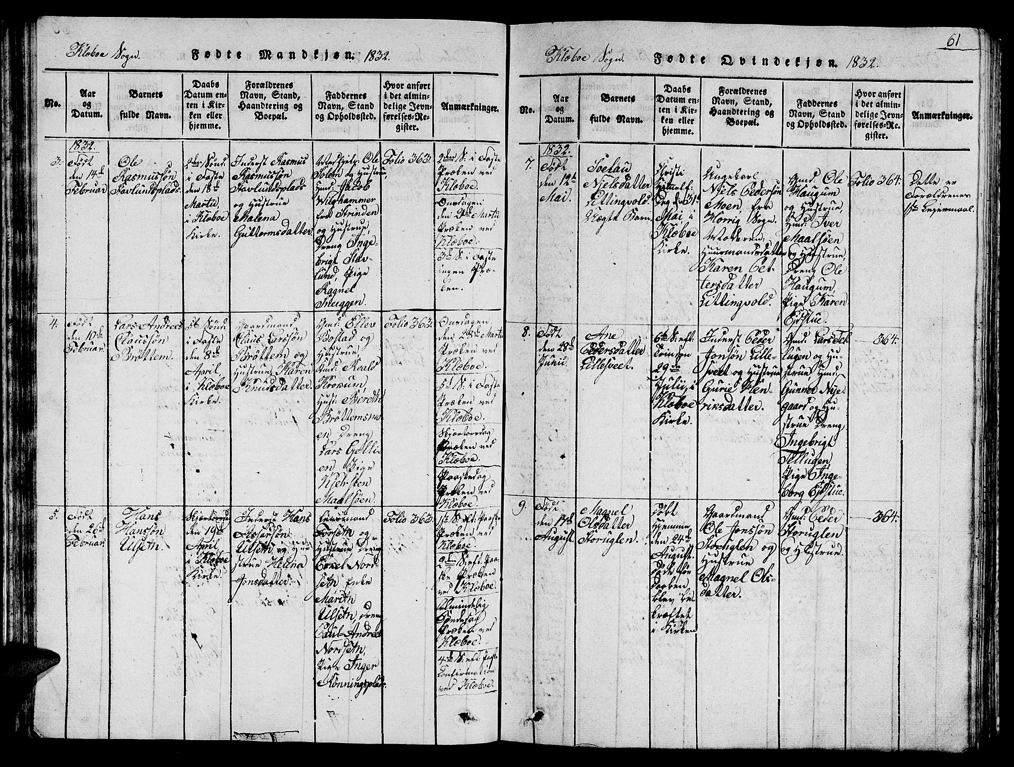 Ministerialprotokoller, klokkerbøker og fødselsregistre - Sør-Trøndelag, SAT/A-1456/618/L0450: Parish register (copy) no. 618C01, 1816-1865, p. 61