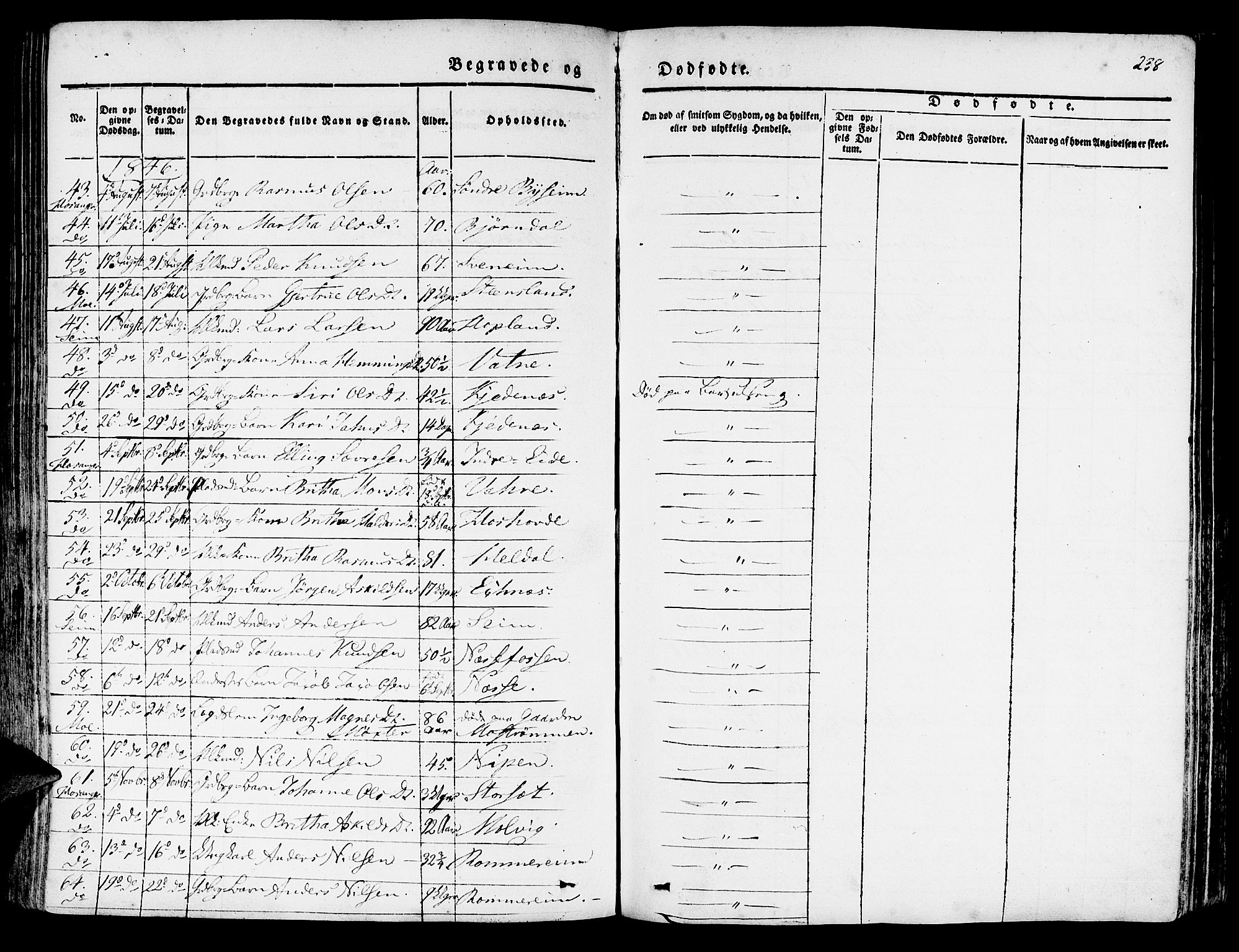 Hosanger sokneprestembete, SAB/A-75801/H/Haa: Parish register (official) no. A 7, 1835-1848, p. 238