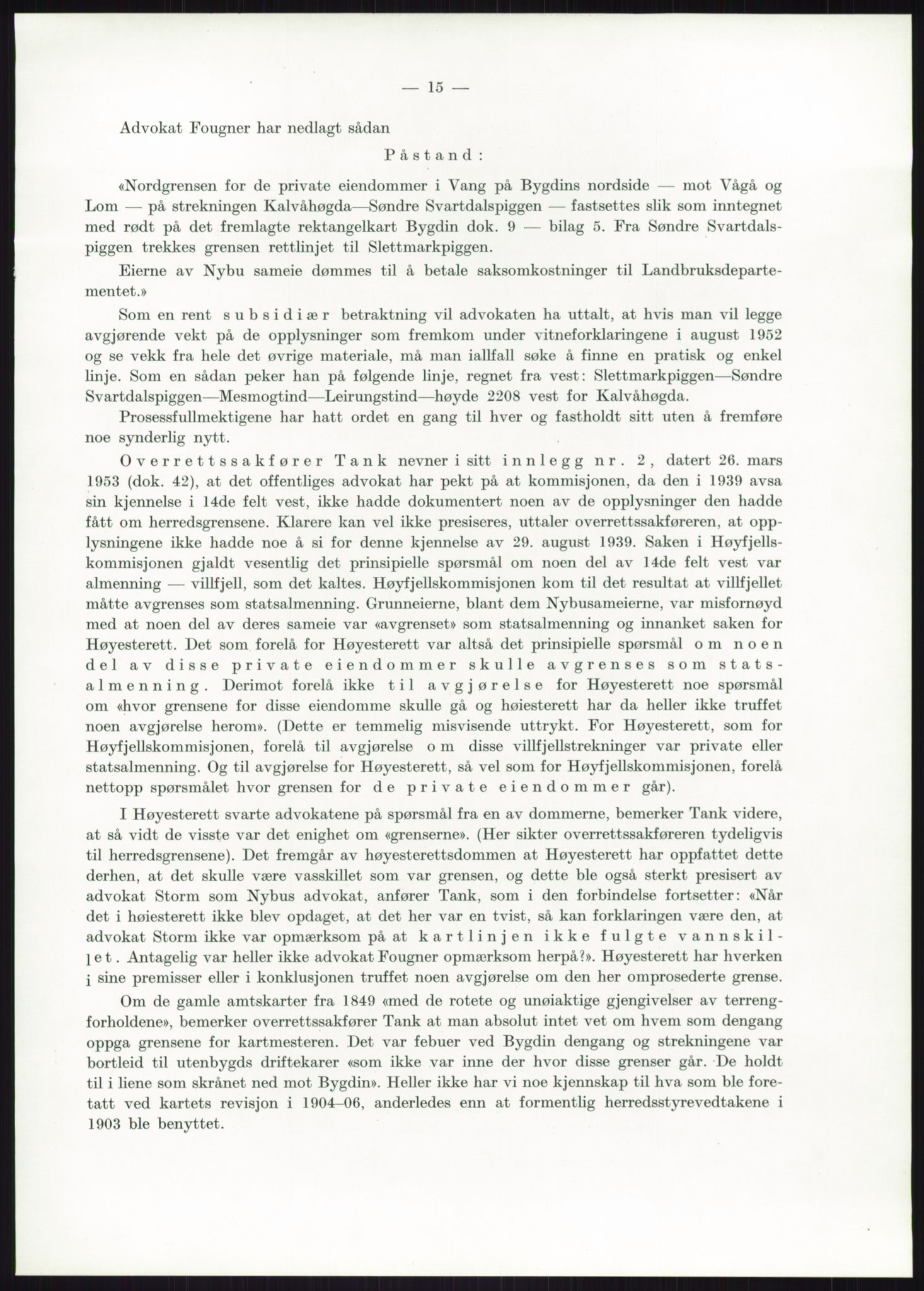 Høyfjellskommisjonen, AV/RA-S-1546/X/Xa/L0001: Nr. 1-33, 1909-1953, p. 6219