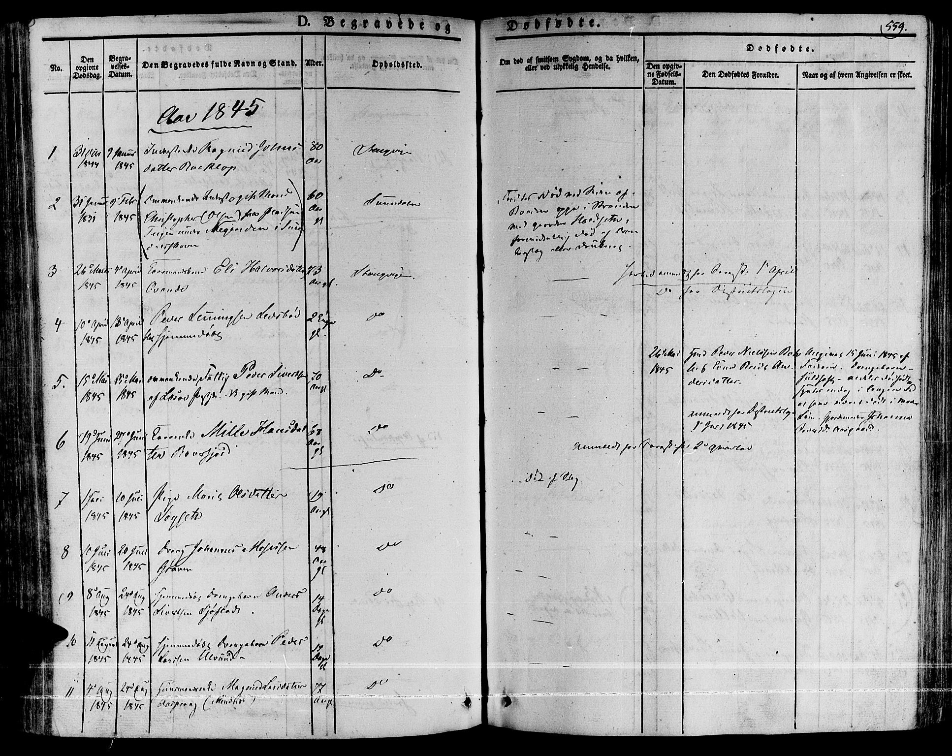 Ministerialprotokoller, klokkerbøker og fødselsregistre - Møre og Romsdal, AV/SAT-A-1454/592/L1024: Parish register (official) no. 592A03 /1, 1831-1849, p. 559