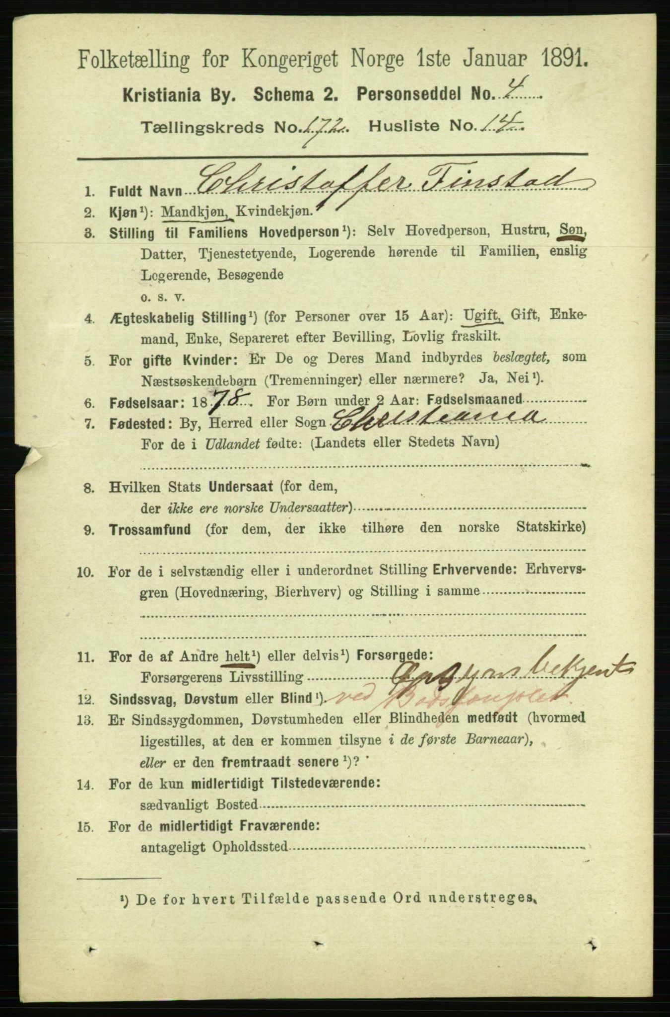 RA, 1891 census for 0301 Kristiania, 1891, p. 102300