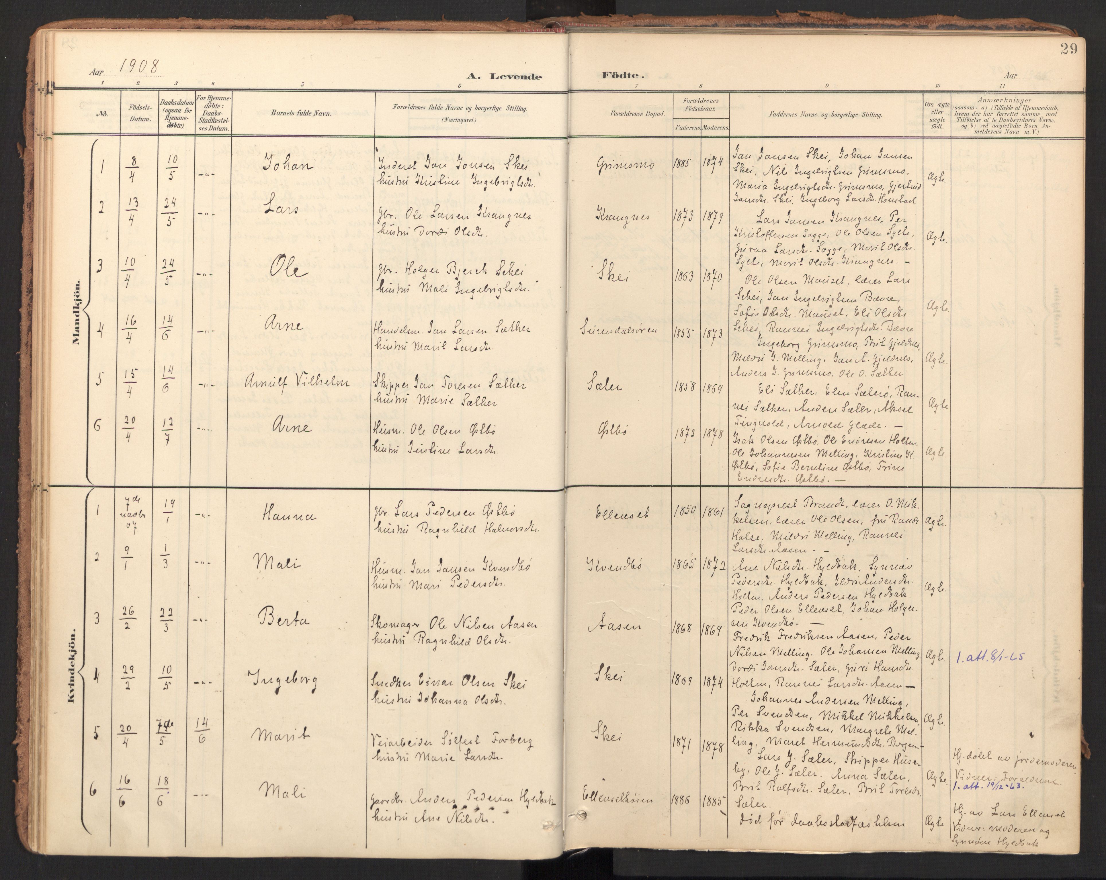 Ministerialprotokoller, klokkerbøker og fødselsregistre - Møre og Romsdal, AV/SAT-A-1454/596/L1057: Parish register (official) no. 596A02, 1900-1917, p. 29