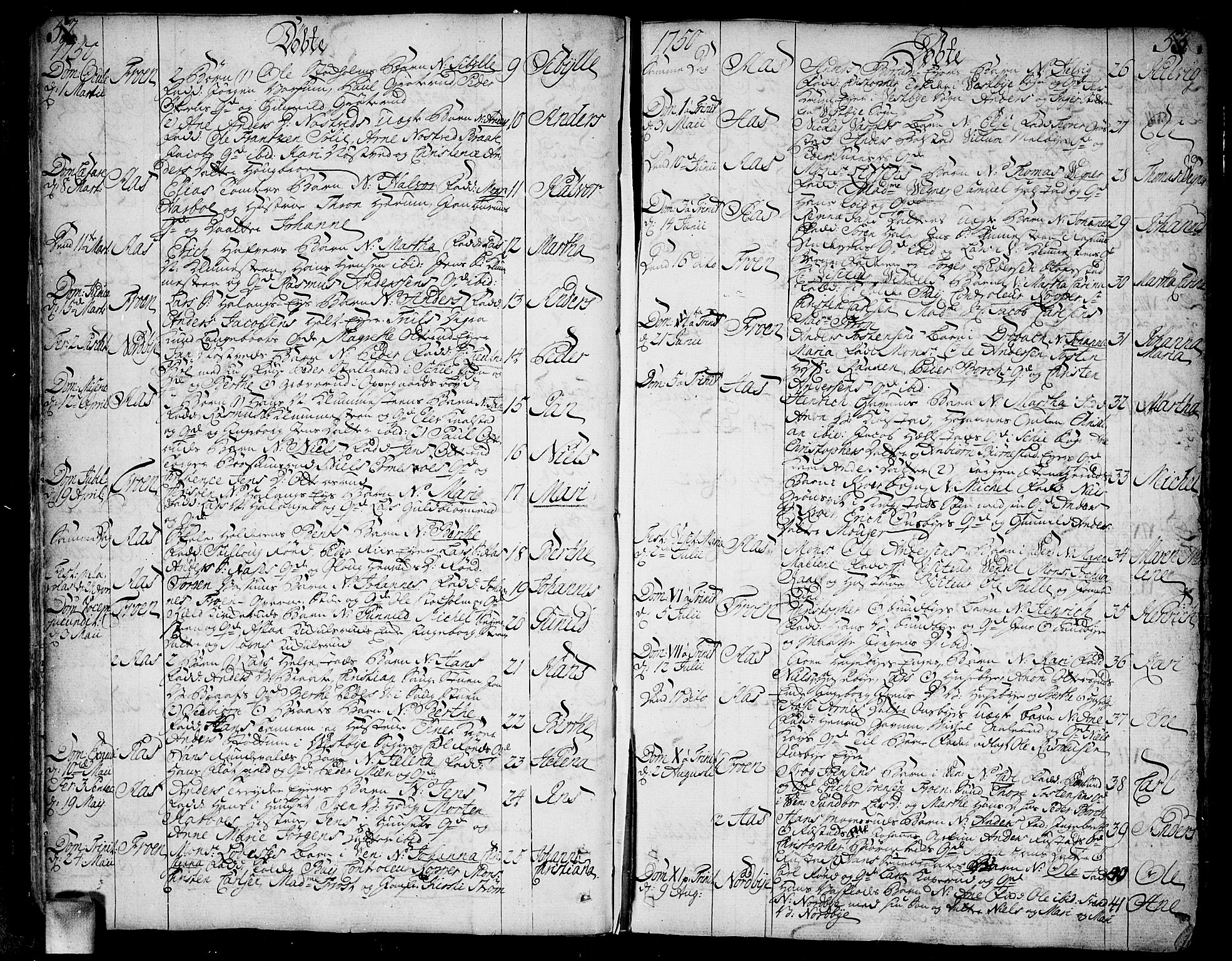 Ås prestekontor Kirkebøker, AV/SAO-A-10894/F/Fa/L0001: Parish register (official) no. I 1, 1742-1778, p. 52-53