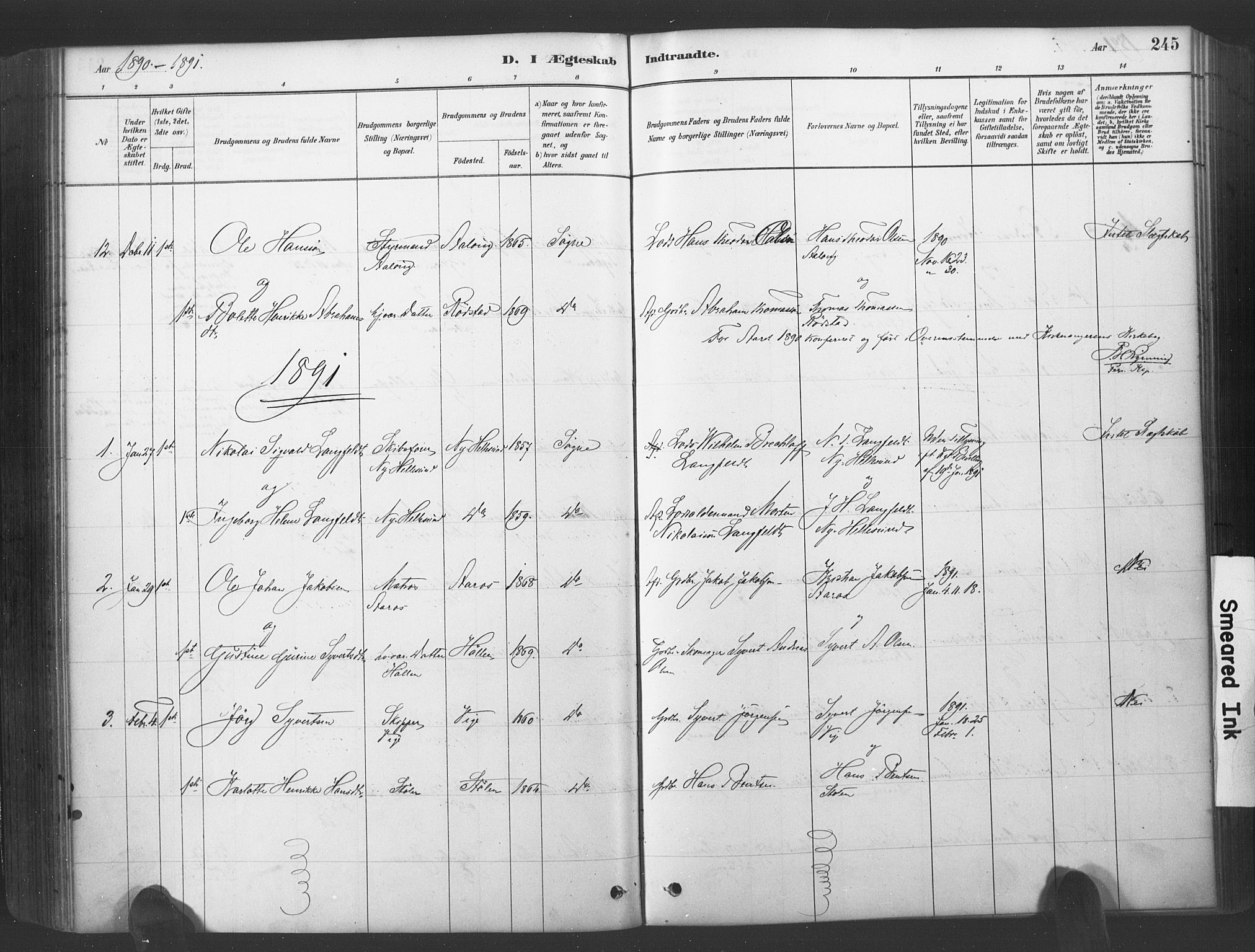Søgne sokneprestkontor, AV/SAK-1111-0037/F/Fa/Fab/L0012: Parish register (official) no. A 12, 1880-1891, p. 245