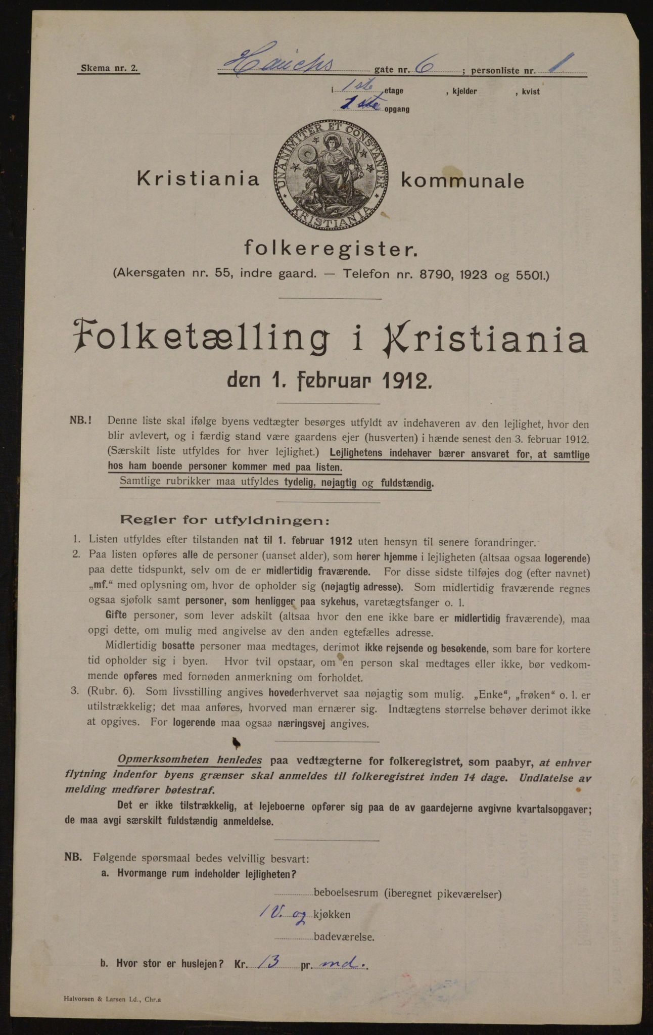 OBA, Municipal Census 1912 for Kristiania, 1912, p. 35523