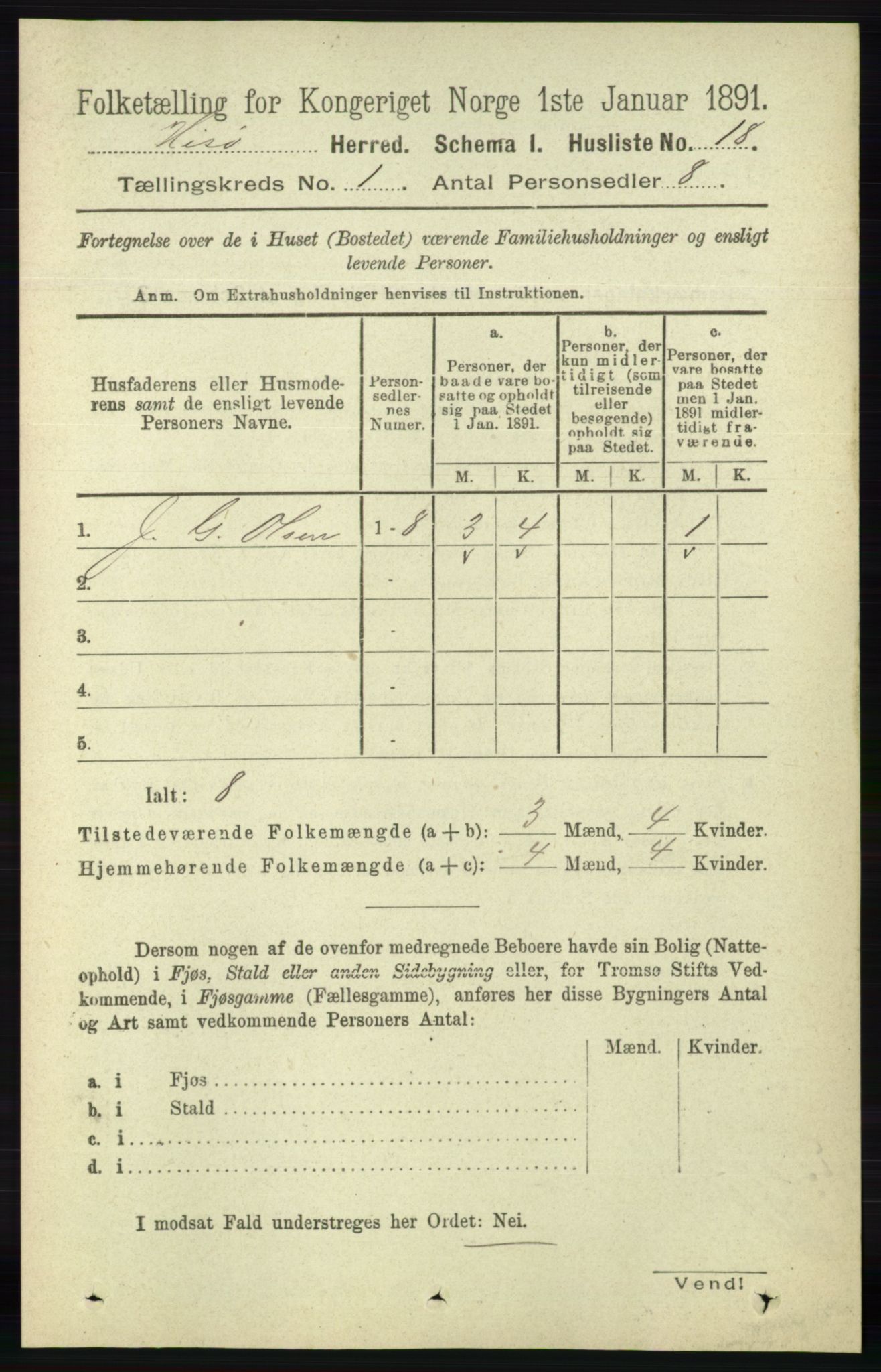 RA, 1891 census for 0922 Hisøy, 1891, p. 36