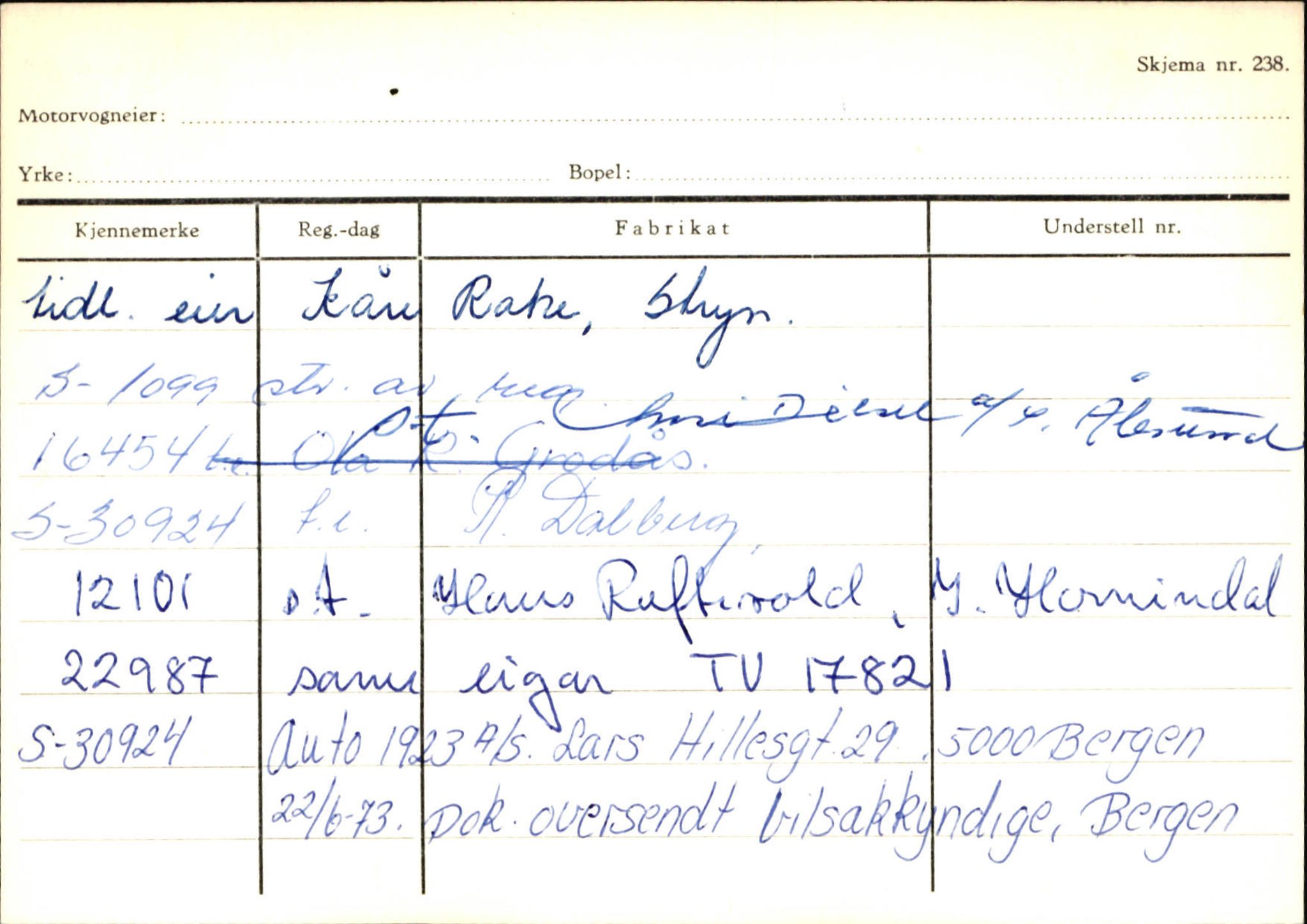 Statens vegvesen, Sogn og Fjordane vegkontor, AV/SAB-A-5301/4/F/L0131: Eigarregister Høyanger P-Å. Stryn S-Å, 1945-1975, p. 1869