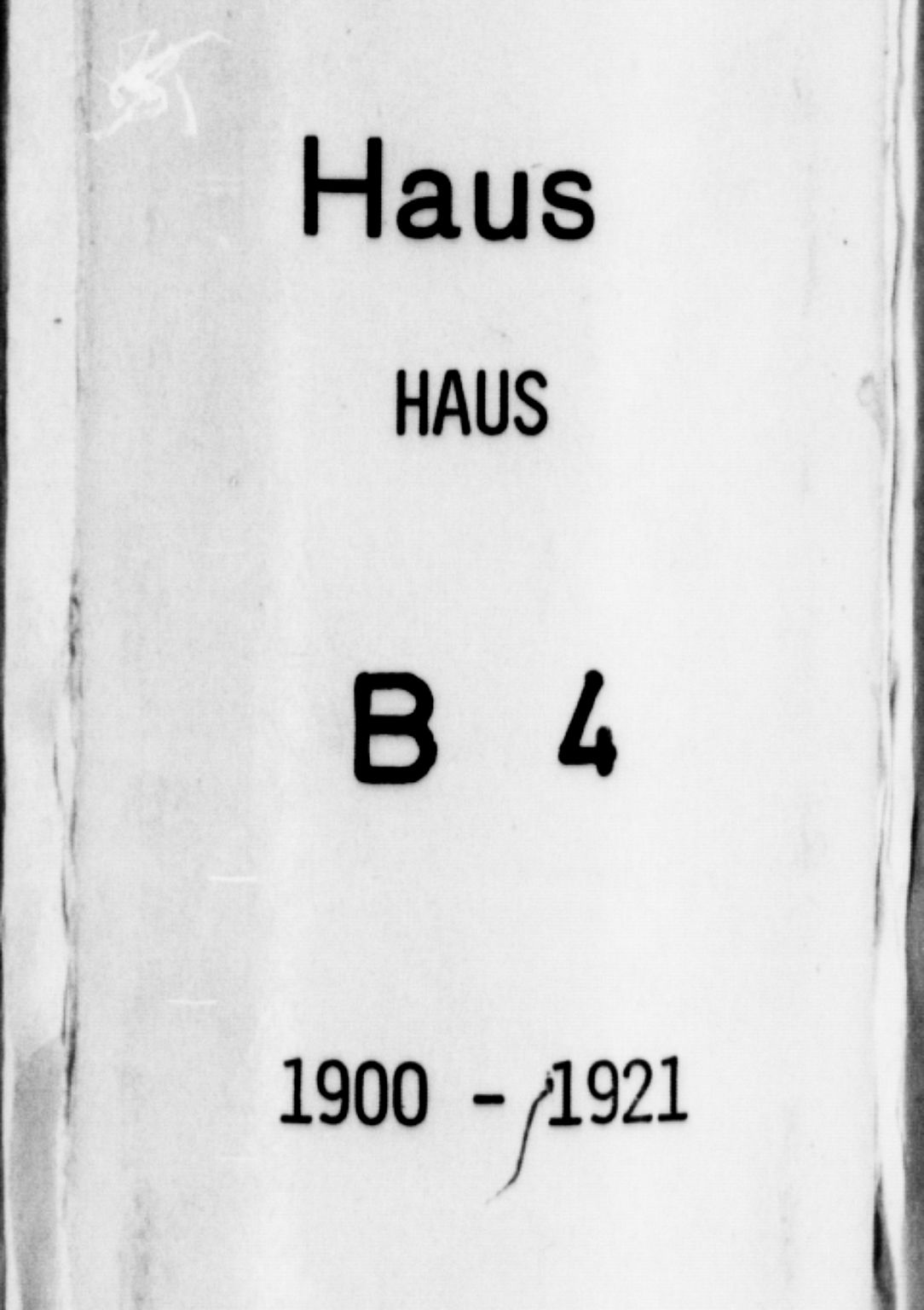 Haus sokneprestembete, SAB/A-75601/H/Hab: Parish register (copy) no. B 4, 1900-1921