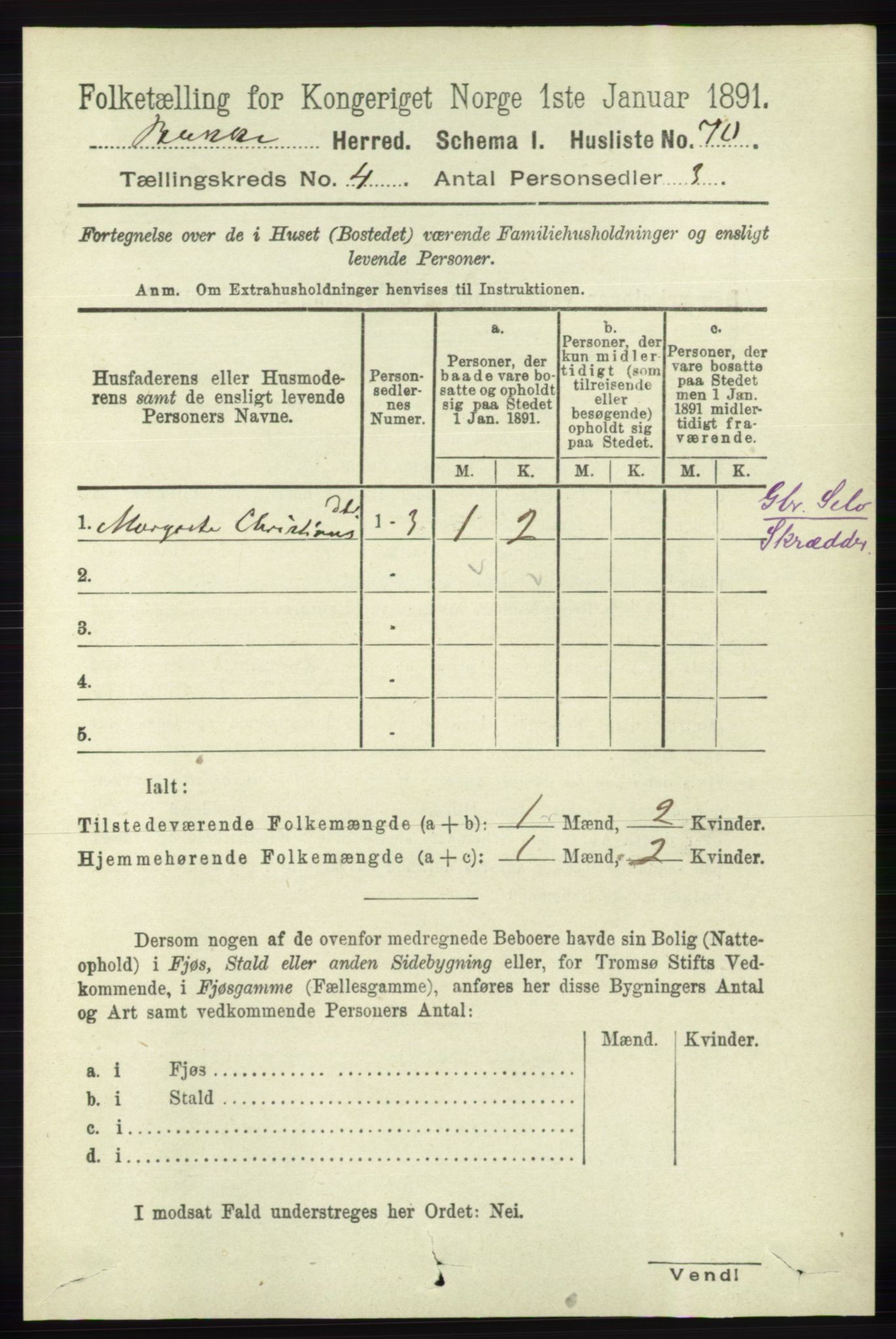 RA, 1891 census for 1045 Bakke, 1891, p. 613