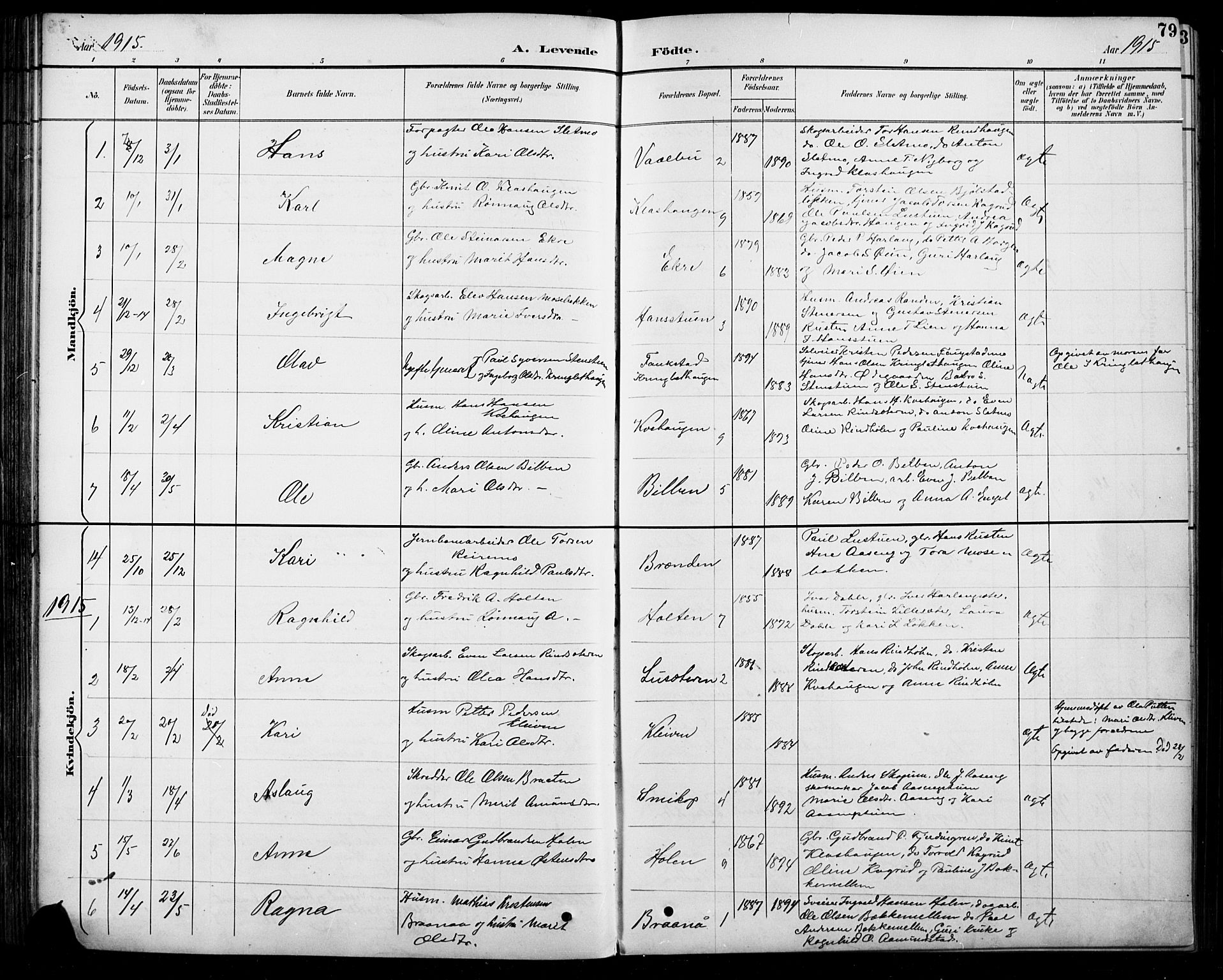 Sel prestekontor, SAH/PREST-074/H/Ha/Hab/L0005: Parish register (copy) no. 5, 1894-1923, p. 79