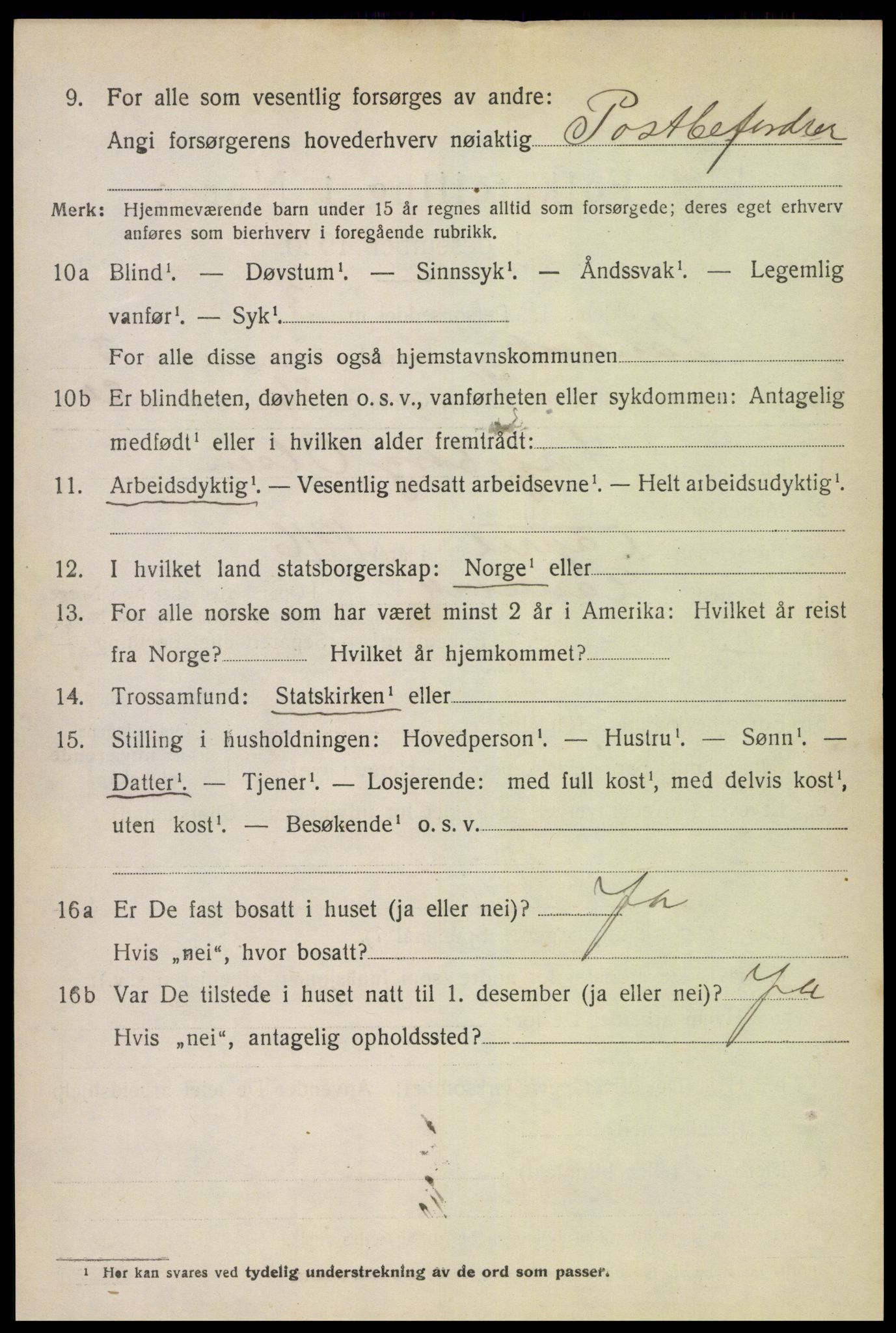 SAK, 1920 census for Landvik, 1920, p. 3657