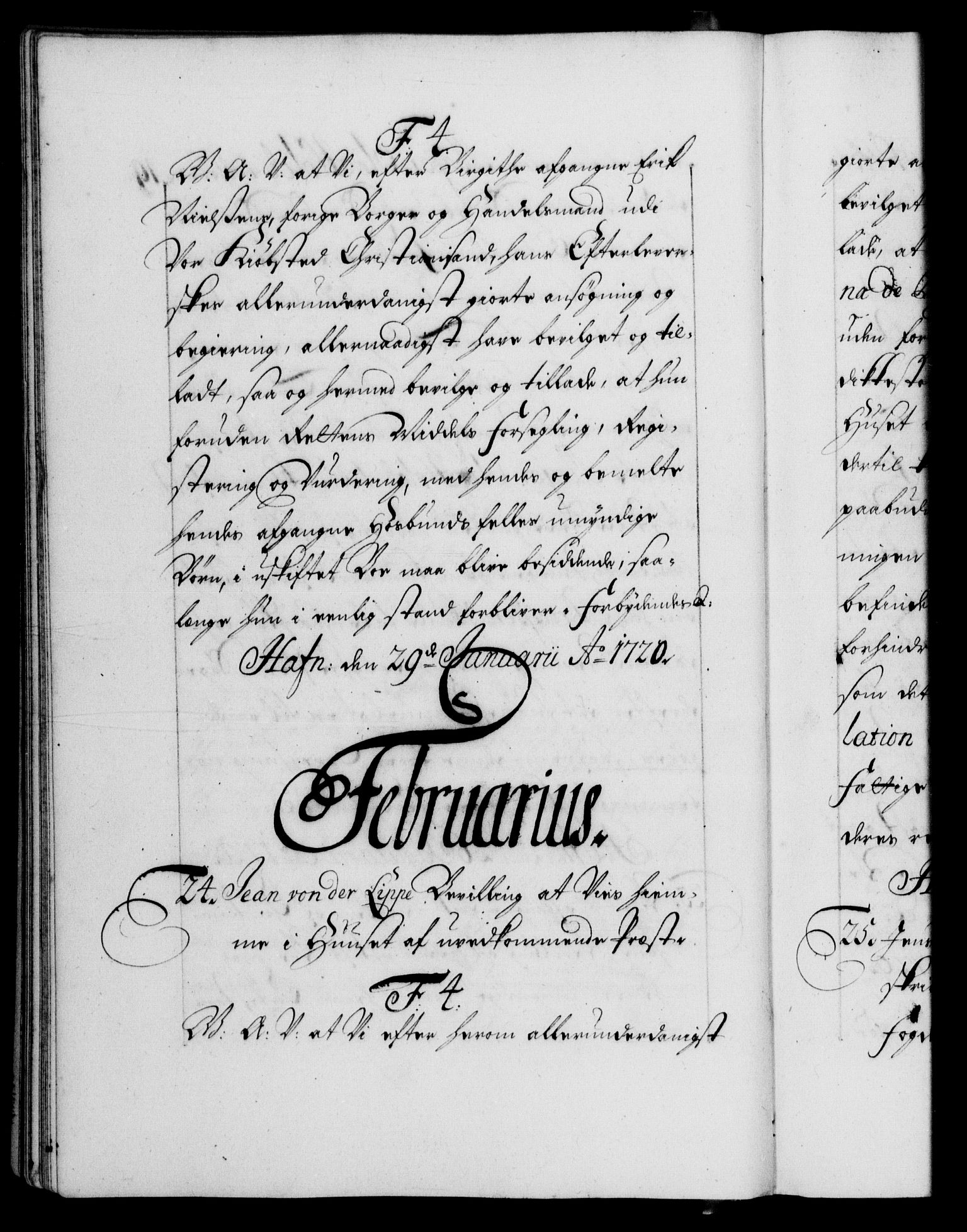 Danske Kanselli 1572-1799, RA/EA-3023/F/Fc/Fca/Fcaa/L0023: Norske registre, 1720-1722, p. 19b