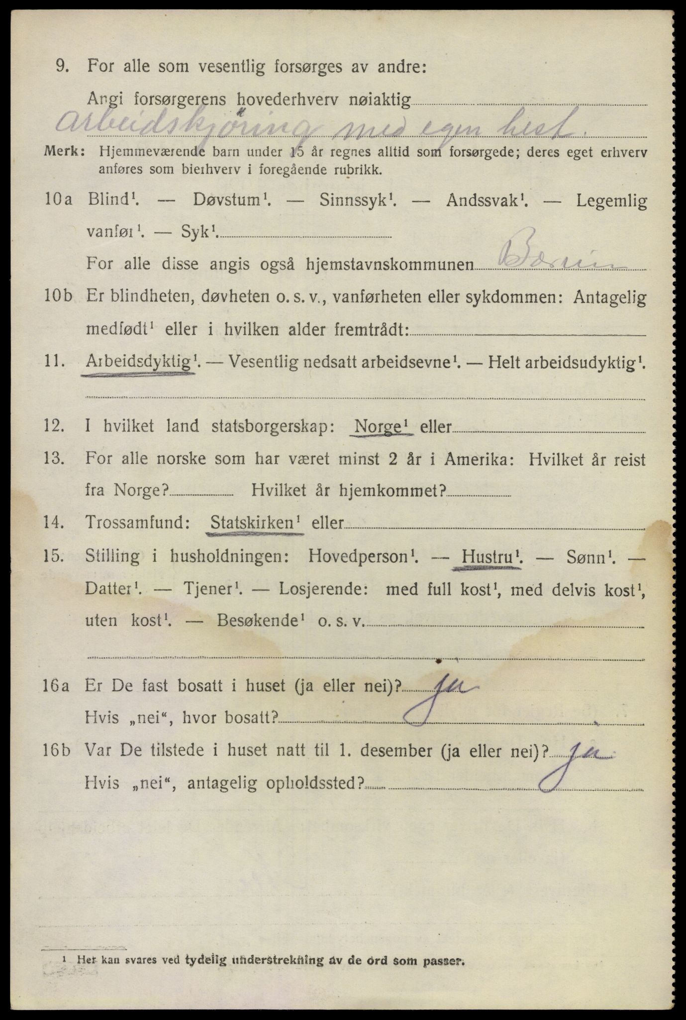 SAO, 1920 census for Bærum, 1920, p. 43085